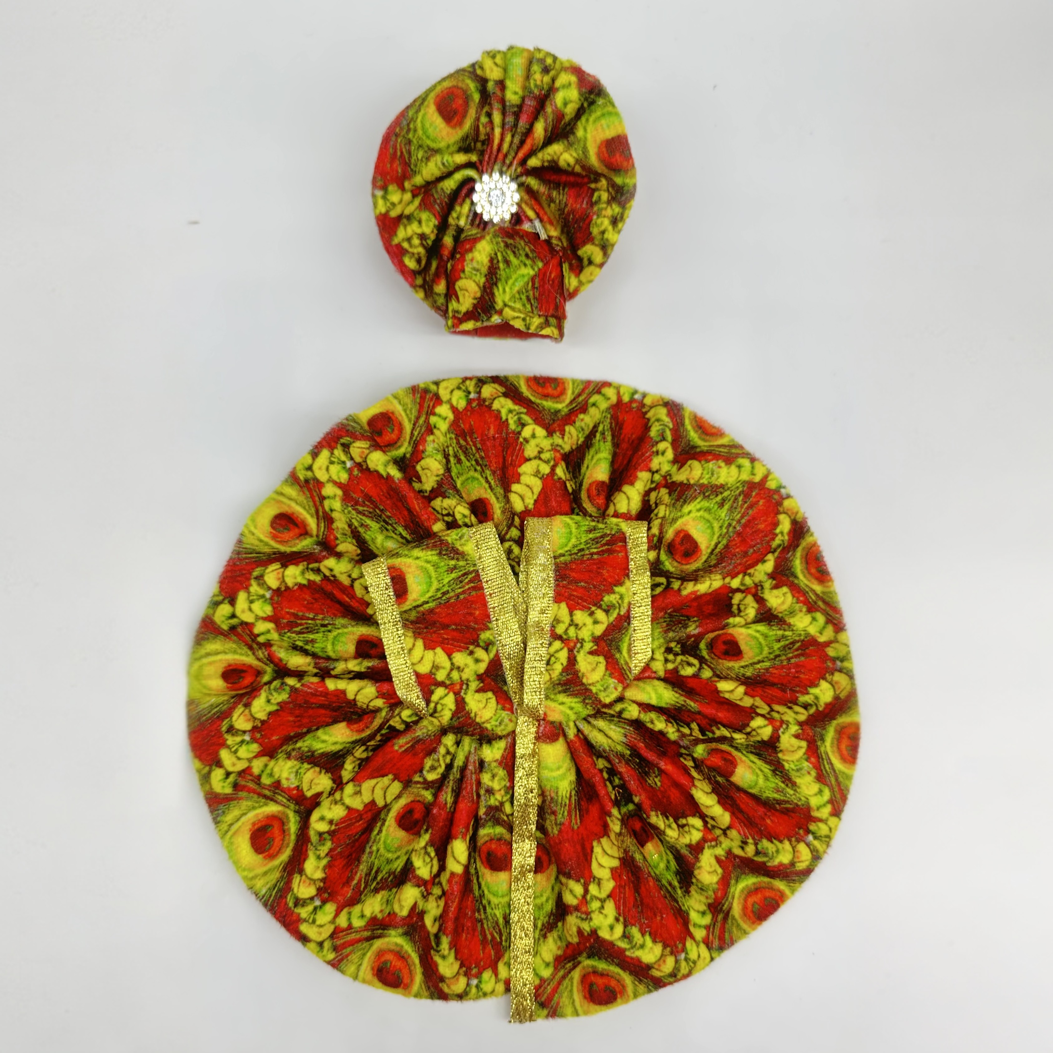 Cotton Hari Bhakti Poshak Dress With Mukut
