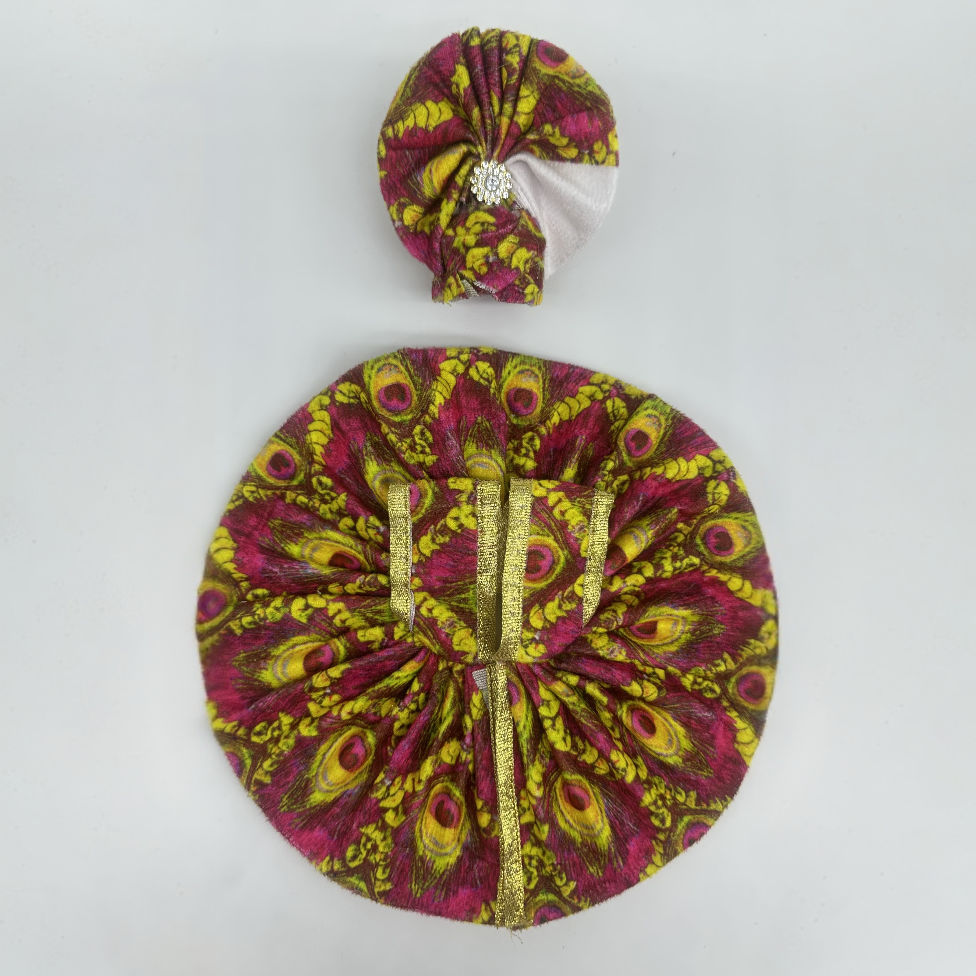 Cotton Hari Bhakti Poshak Dress With Mukut