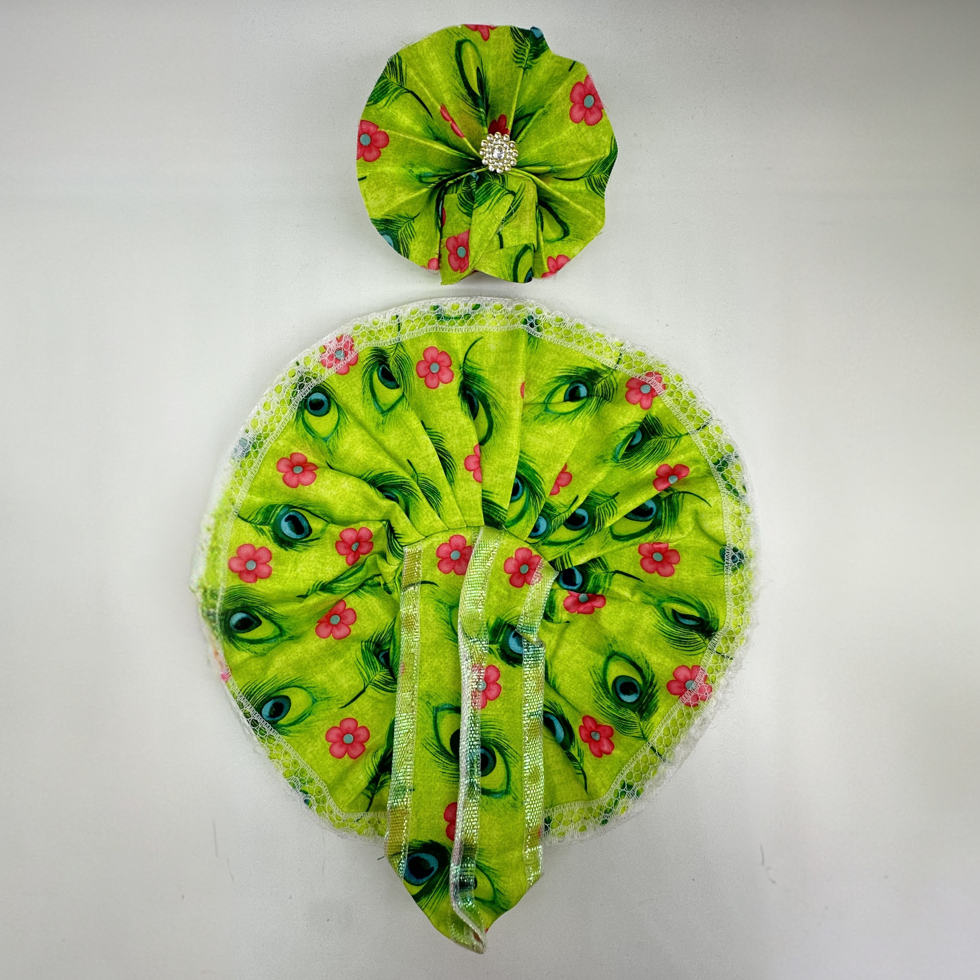 Cotton Mor Mukut Poshak Dress With Mukut