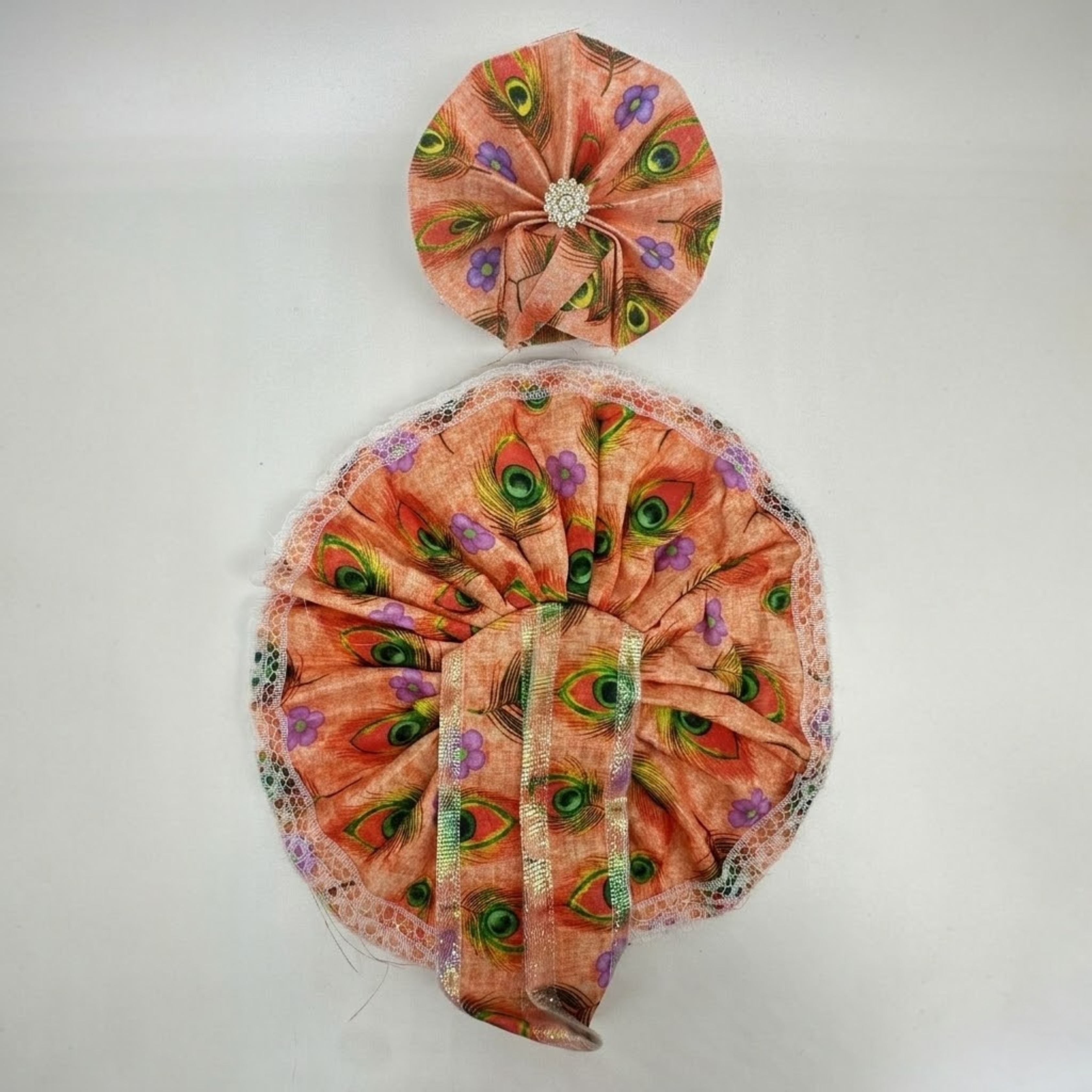 Cotton Mor Mukut Poshak Dress With Mukut