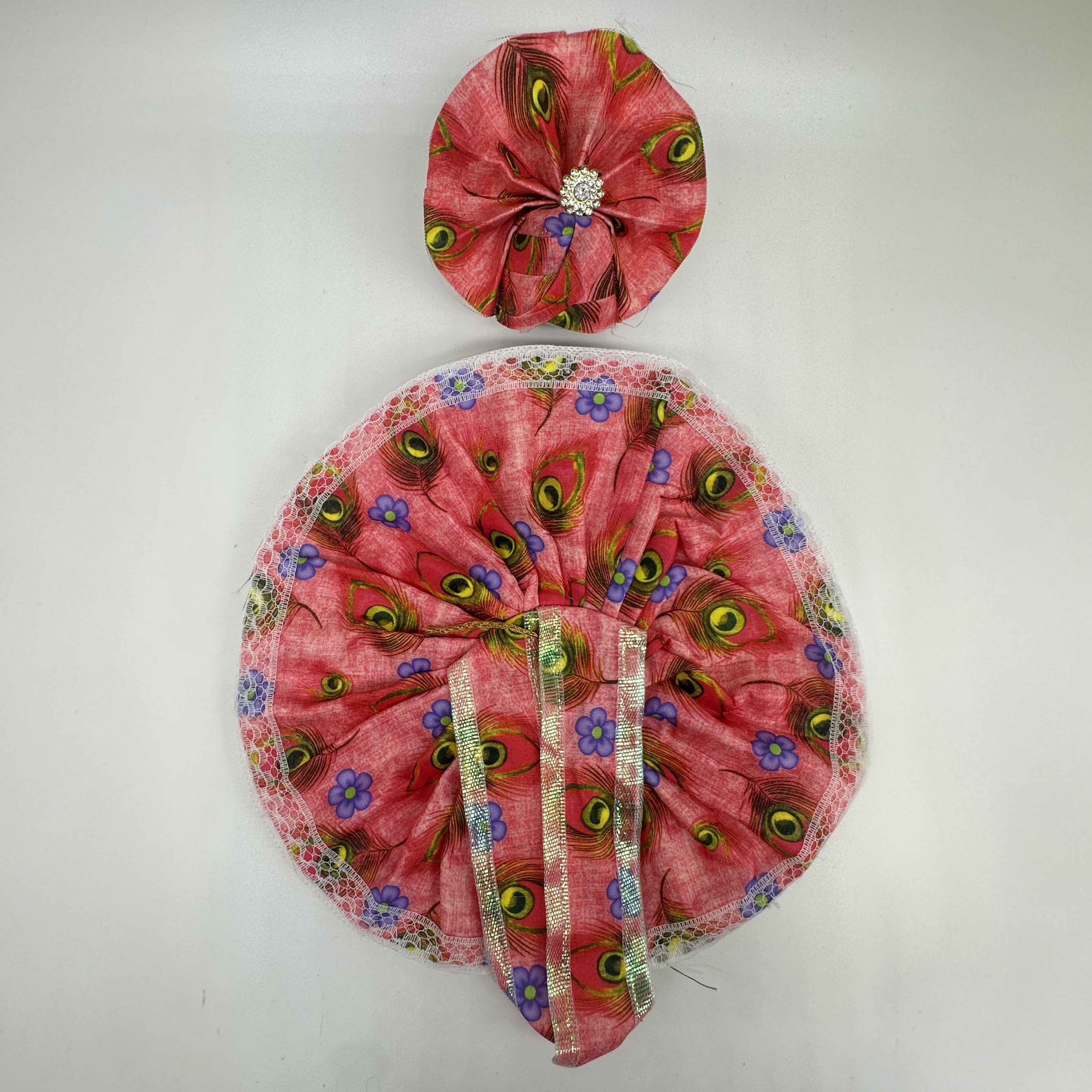 Cotton Mor Mukut Poshak Dress With Mukut