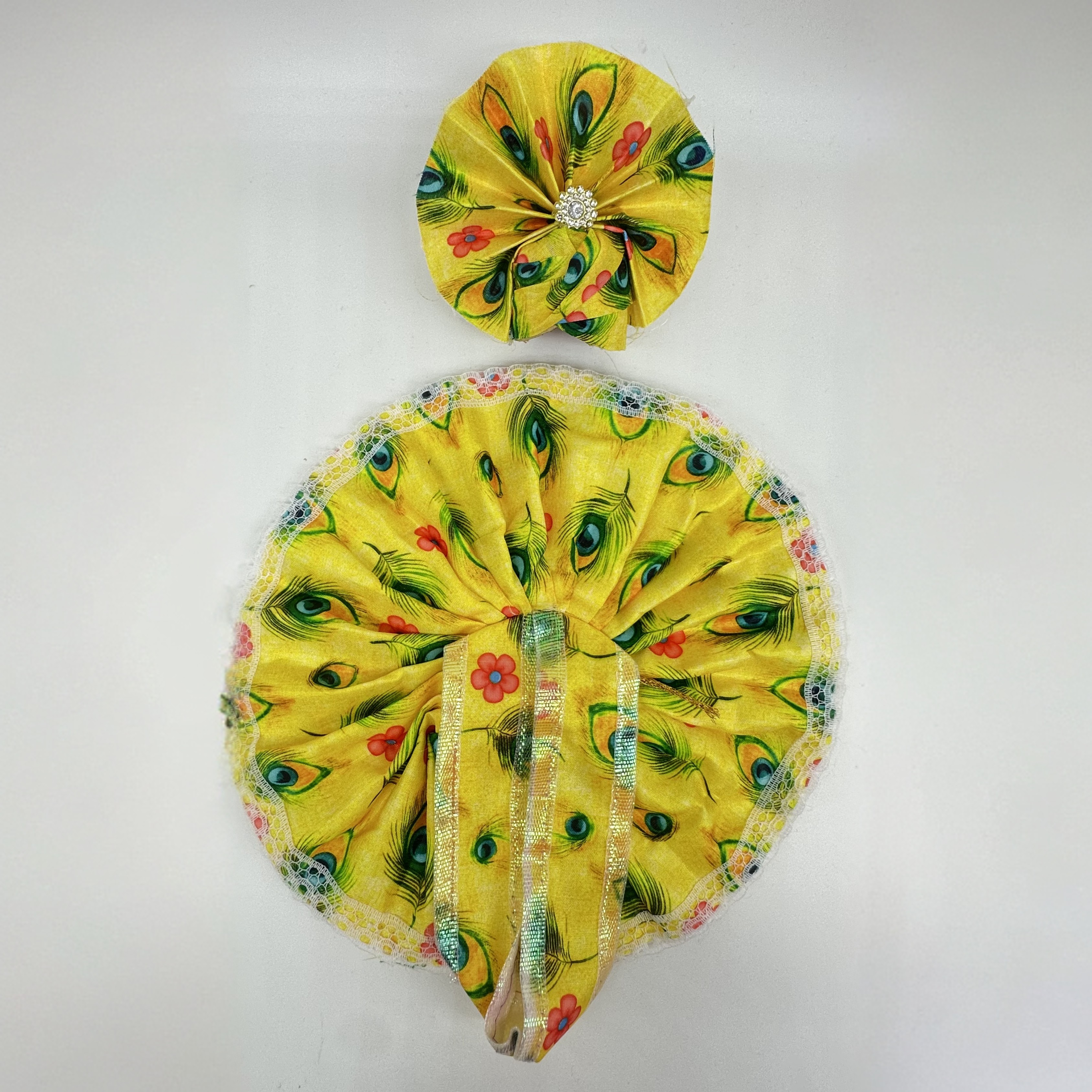 Cotton Mor Mukut Poshak Dress With Mukut