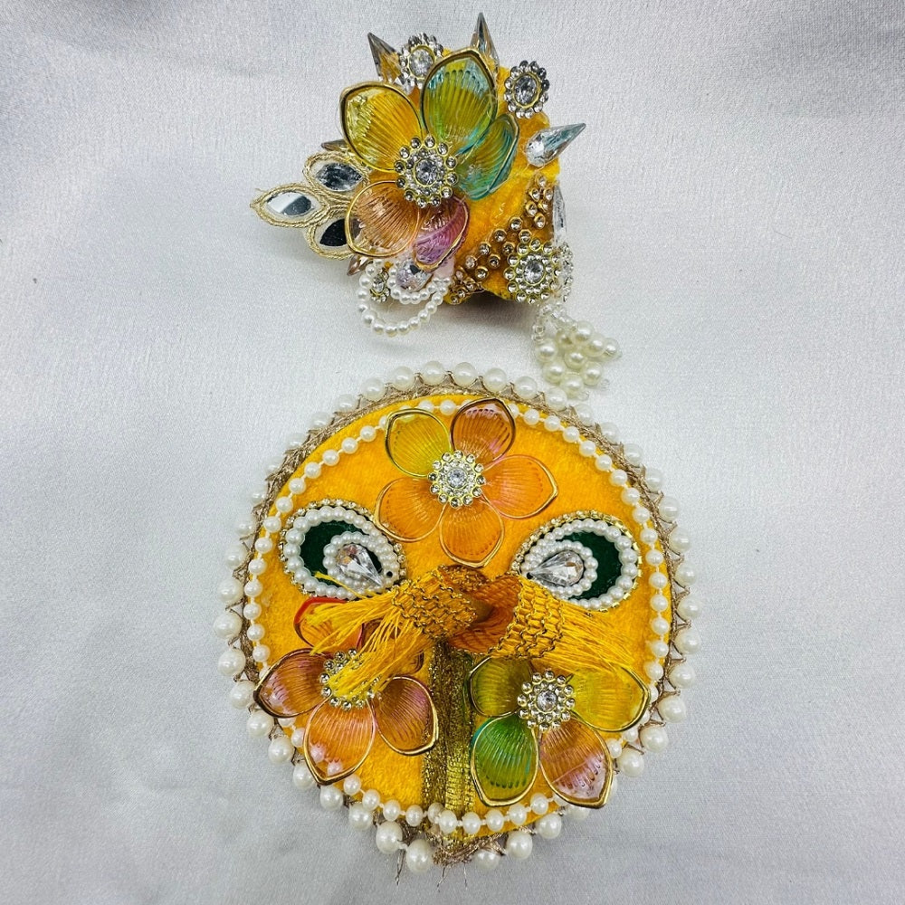 Moti Rekha Poshak With Mukut For Laddu Gopal