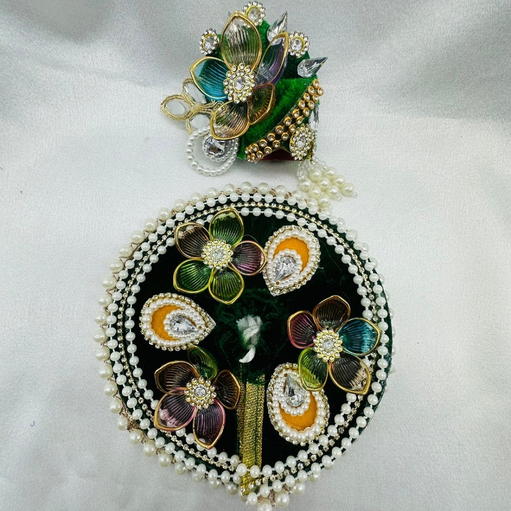 Moti Rekha Poshak With Mukut For Laddu Gopal
