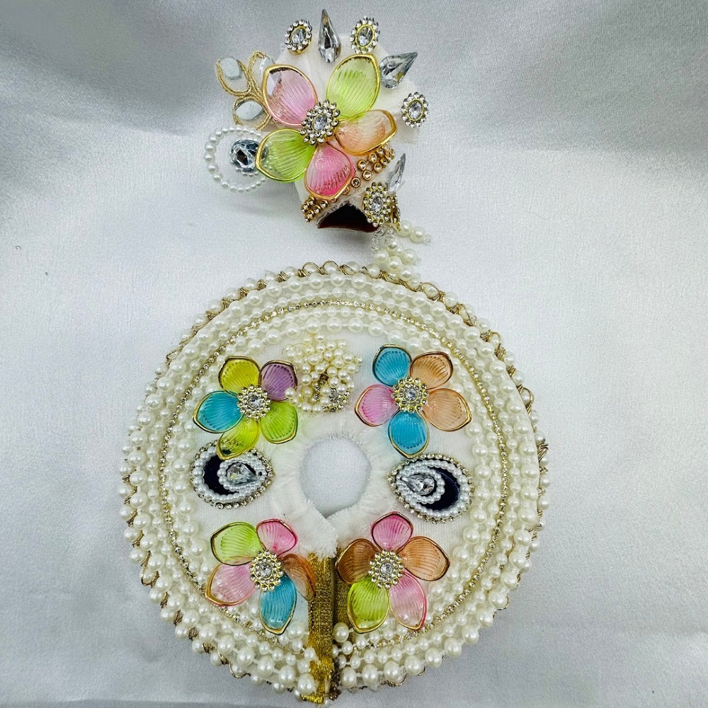 Moti Rekha Poshak With Mukut For Laddu Gopal