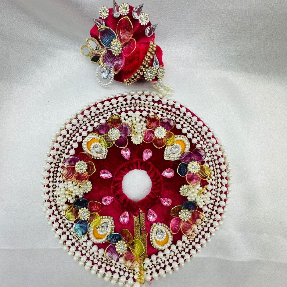 Moti Rekha Poshak With Mukut For Laddu Gopal