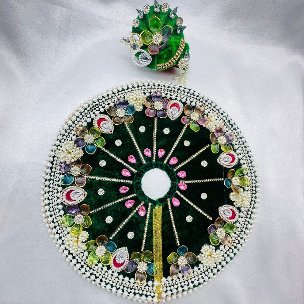 Moti Rekha Poshak With Mukut For Laddu Gopal