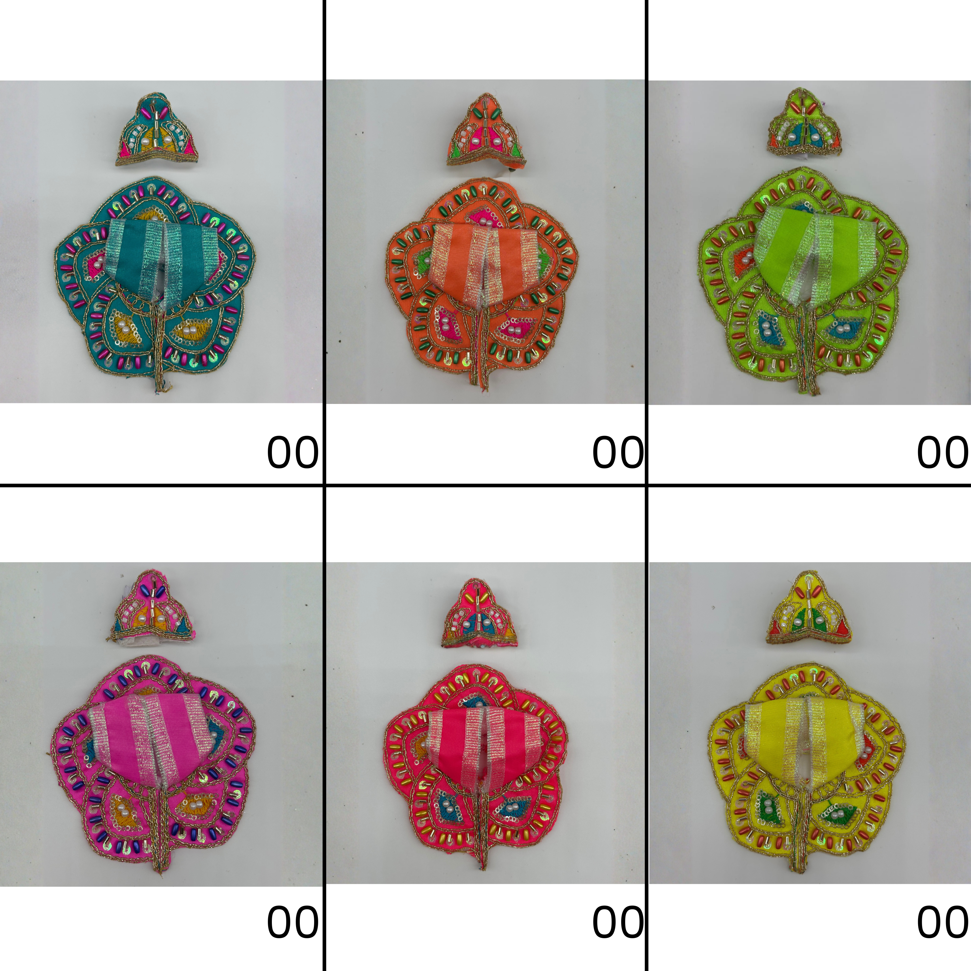 Pushpanjali Poshak With Mukut For Laddu Gopal - Pack of 12