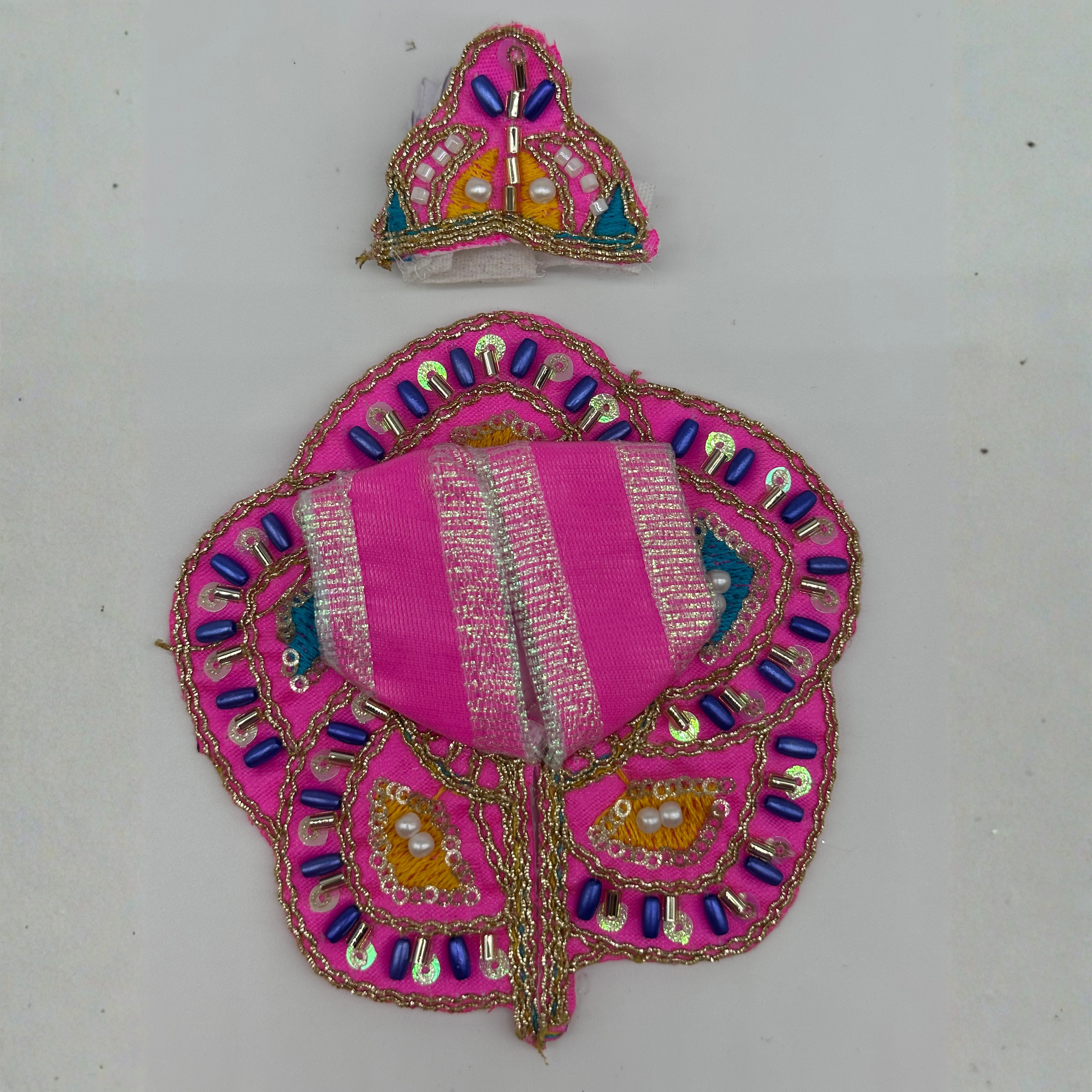 Pushpanjali Poshak With Mukut For Laddu Gopal