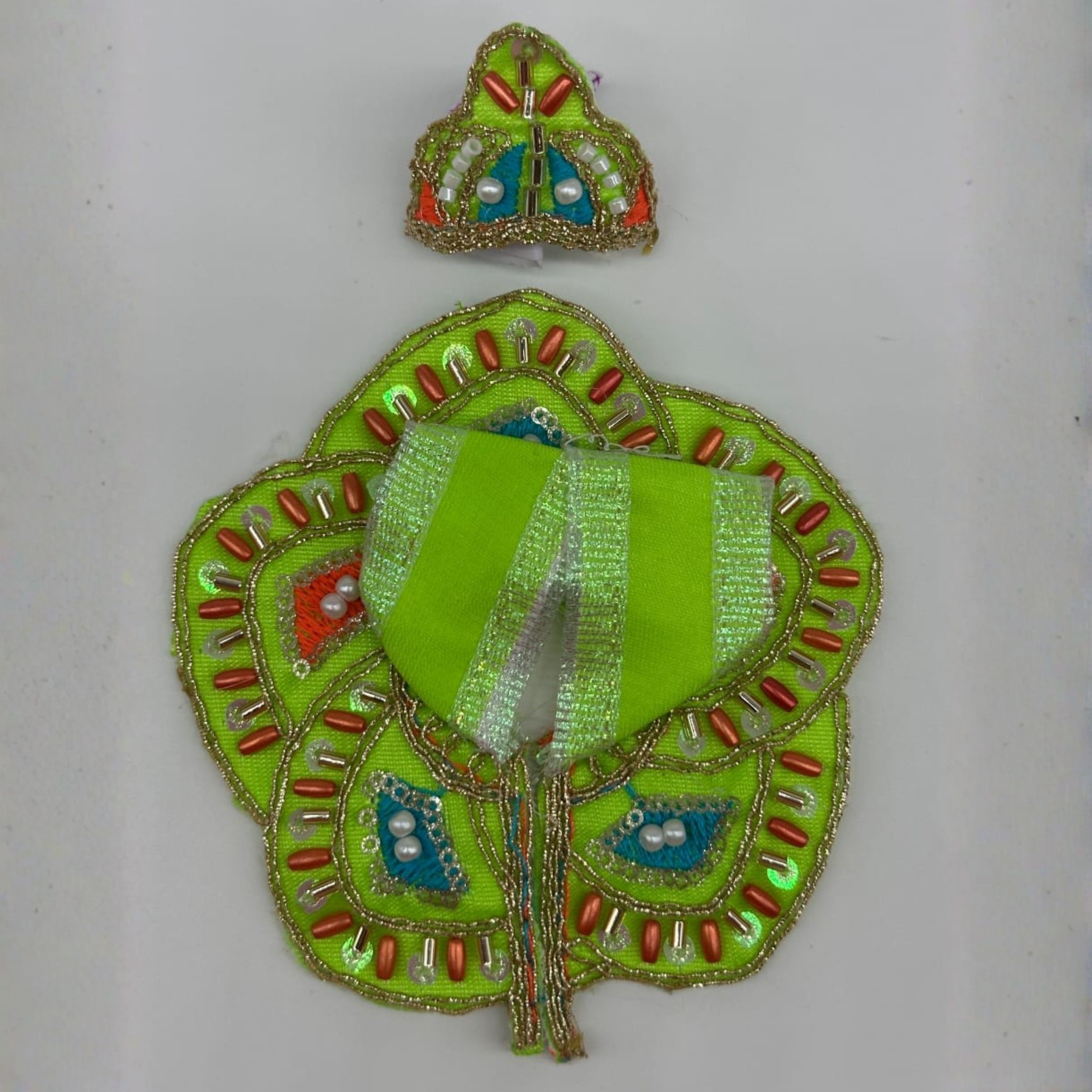 Pushpanjali Poshak With Mukut For Laddu Gopal