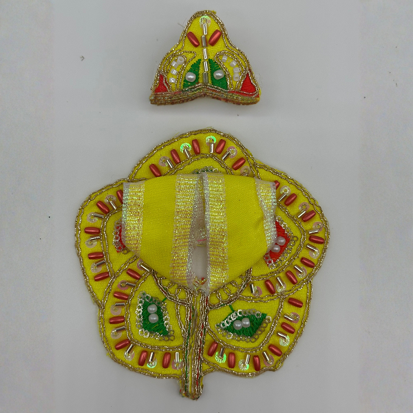 Pushpanjali Poshak With Mukut For Laddu Gopal