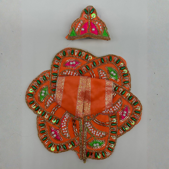 Pushpanjali Poshak With Mukut For Laddu Gopal