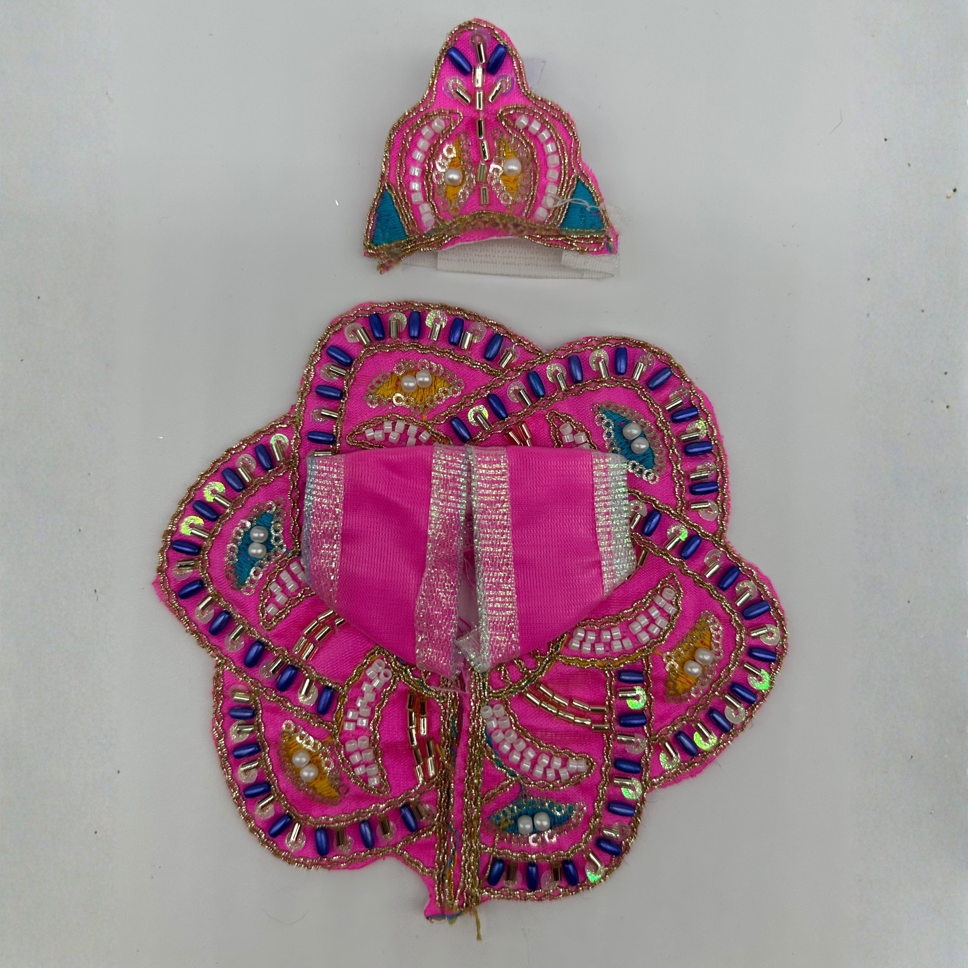 Pushpanjali Poshak With Mukut For Laddu Gopal