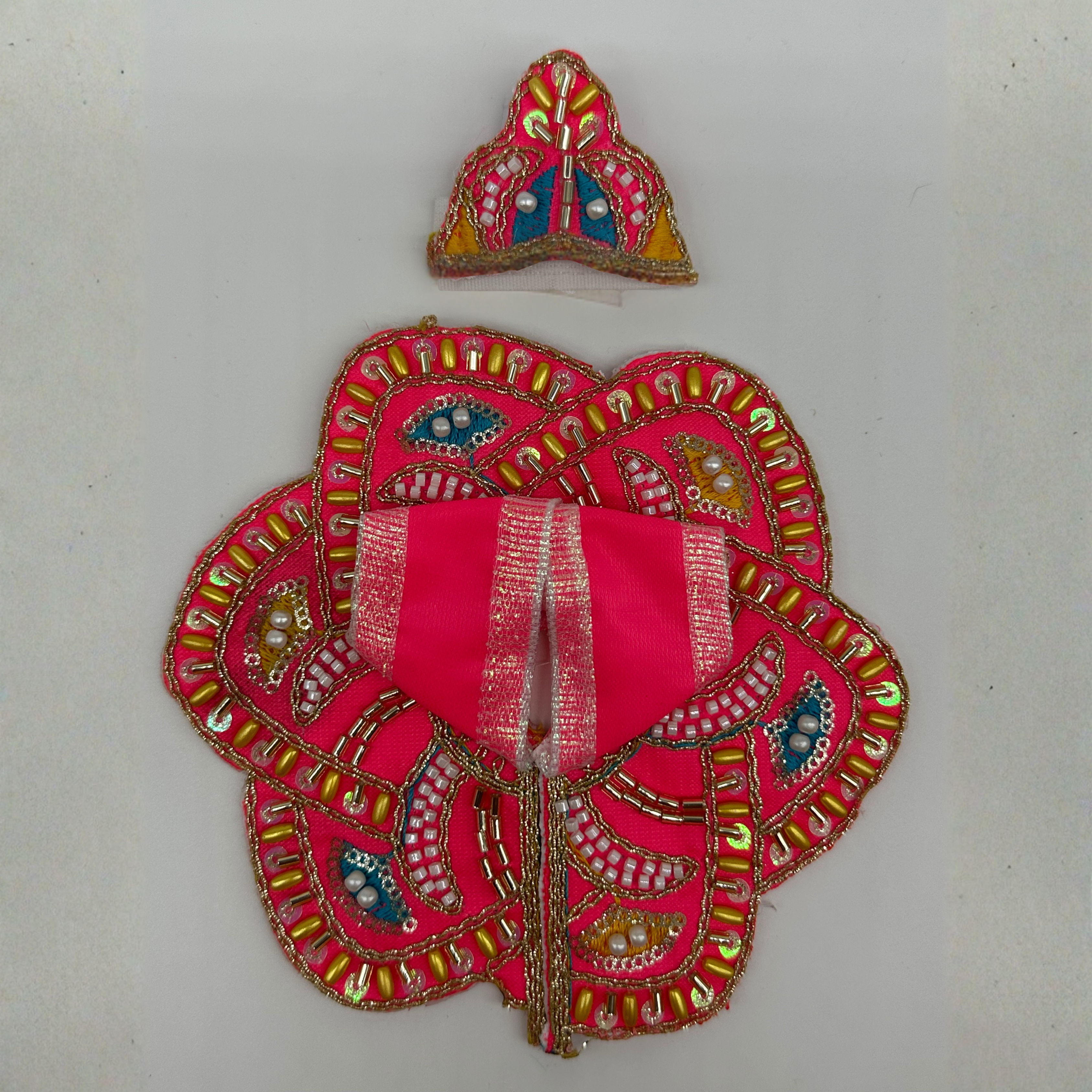 Pushpanjali Poshak With Mukut For Laddu Gopal