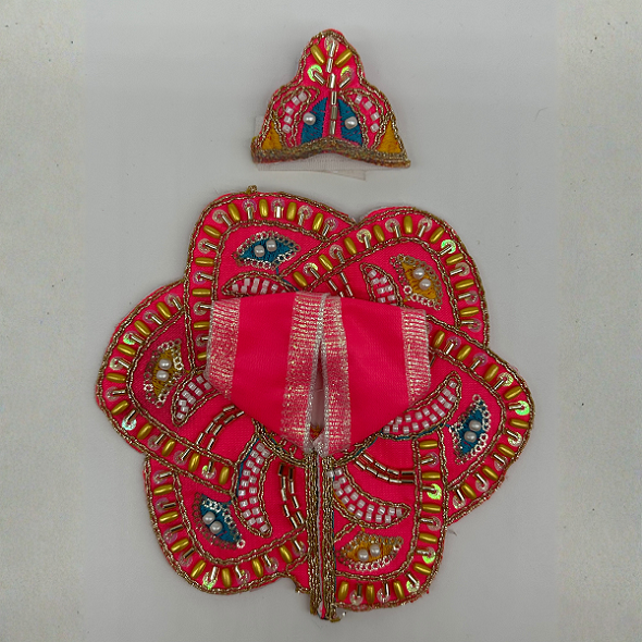 Pushpanjali Poshak With Mukut For Laddu Gopal