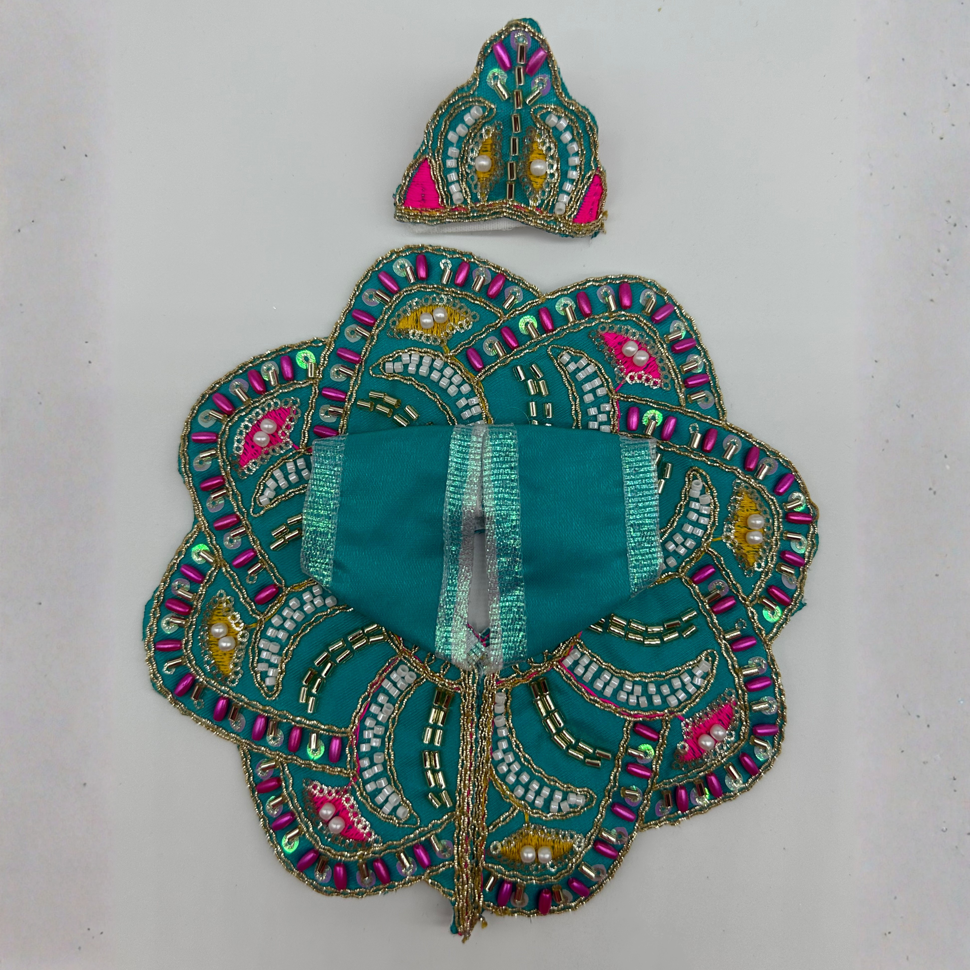 Pushpanjali Poshak With Mukut For Laddu Gopal