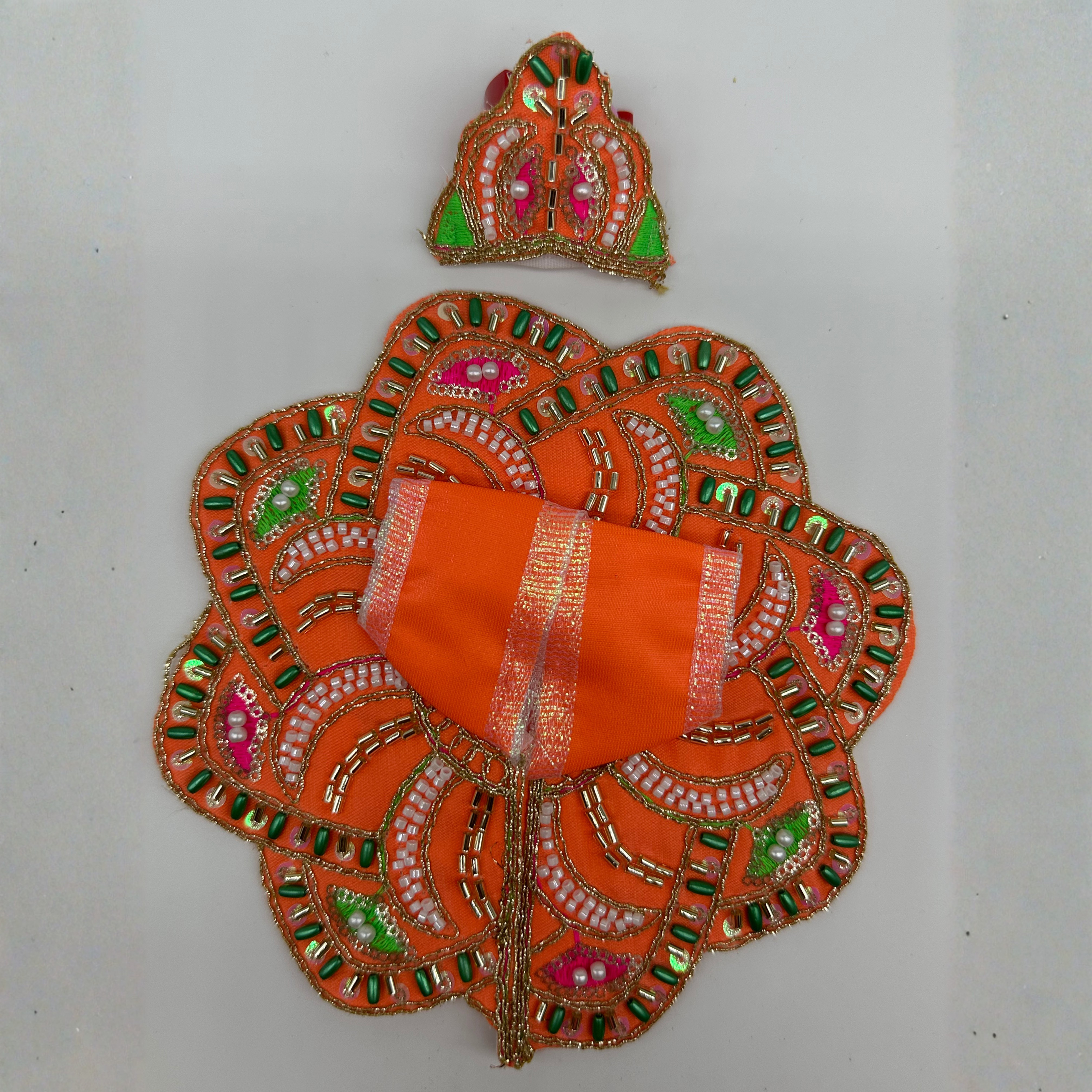 Pushpanjali Poshak With Mukut For Laddu Gopal