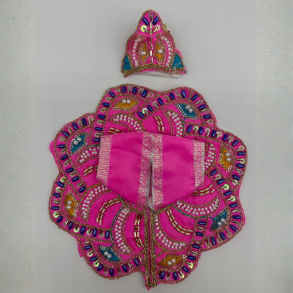 Pushpanjali Poshak With Mukut For Laddu Gopal