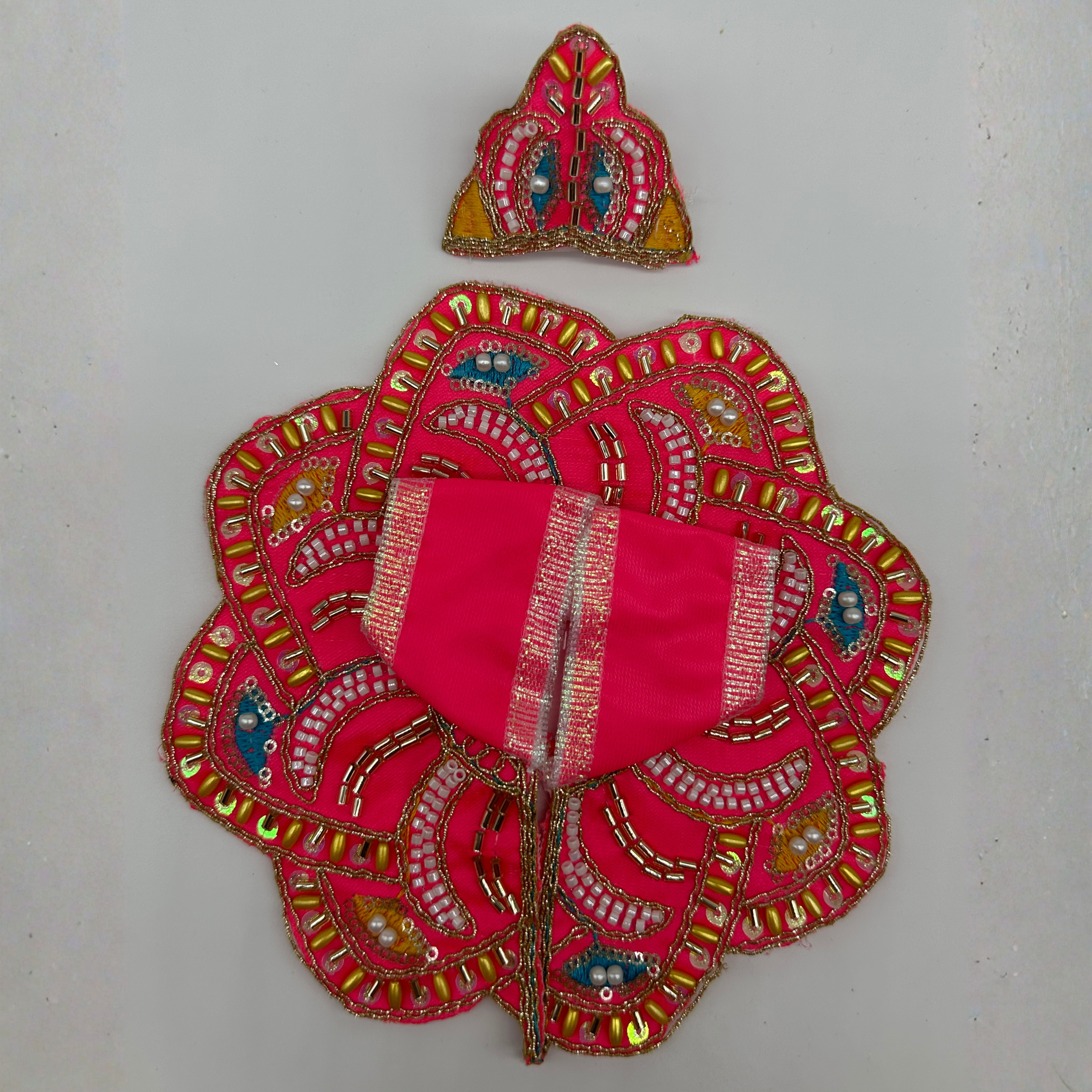 Pushpanjali Poshak With Mukut For Laddu Gopal