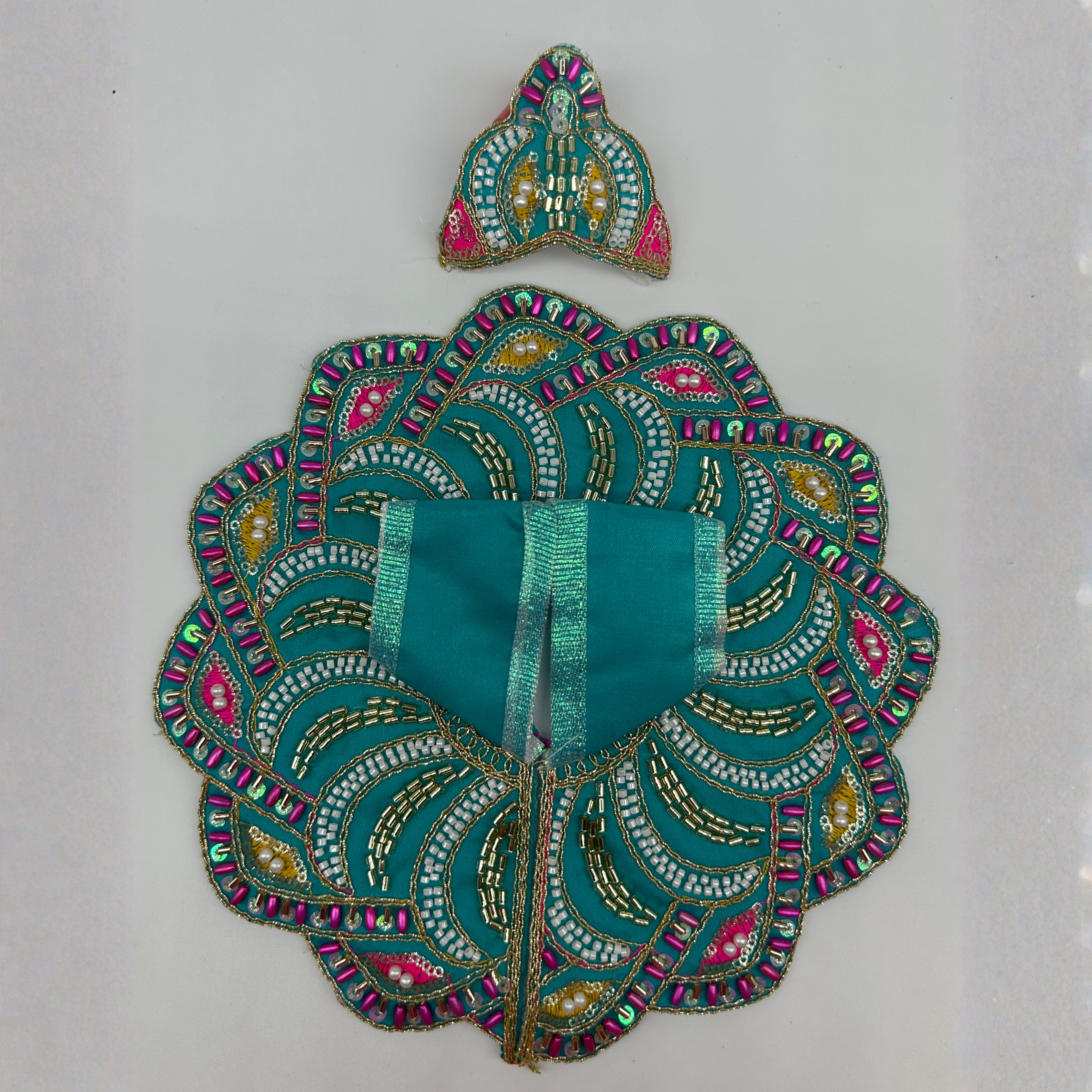 Pushpanjali Poshak With Mukut For Laddu Gopal