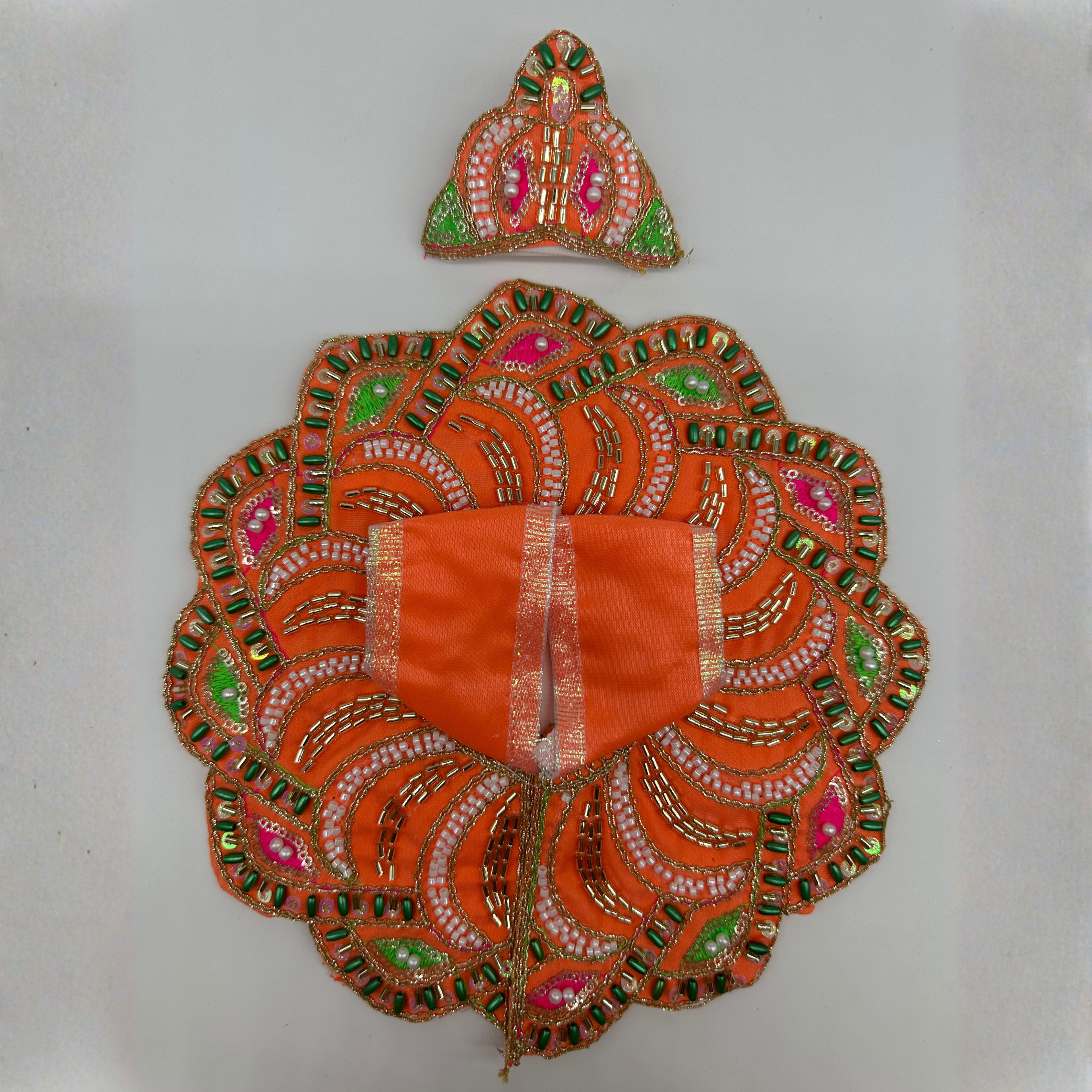 Pushpanjali Poshak With Mukut For Laddu Gopal