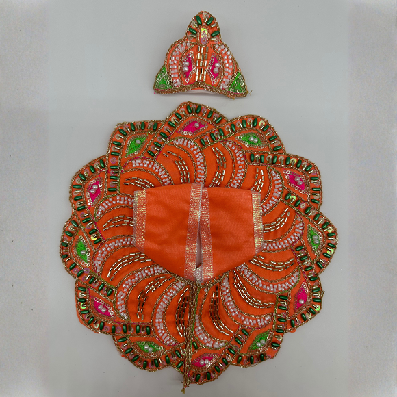 Pushpanjali Poshak With Mukut For Laddu Gopal
