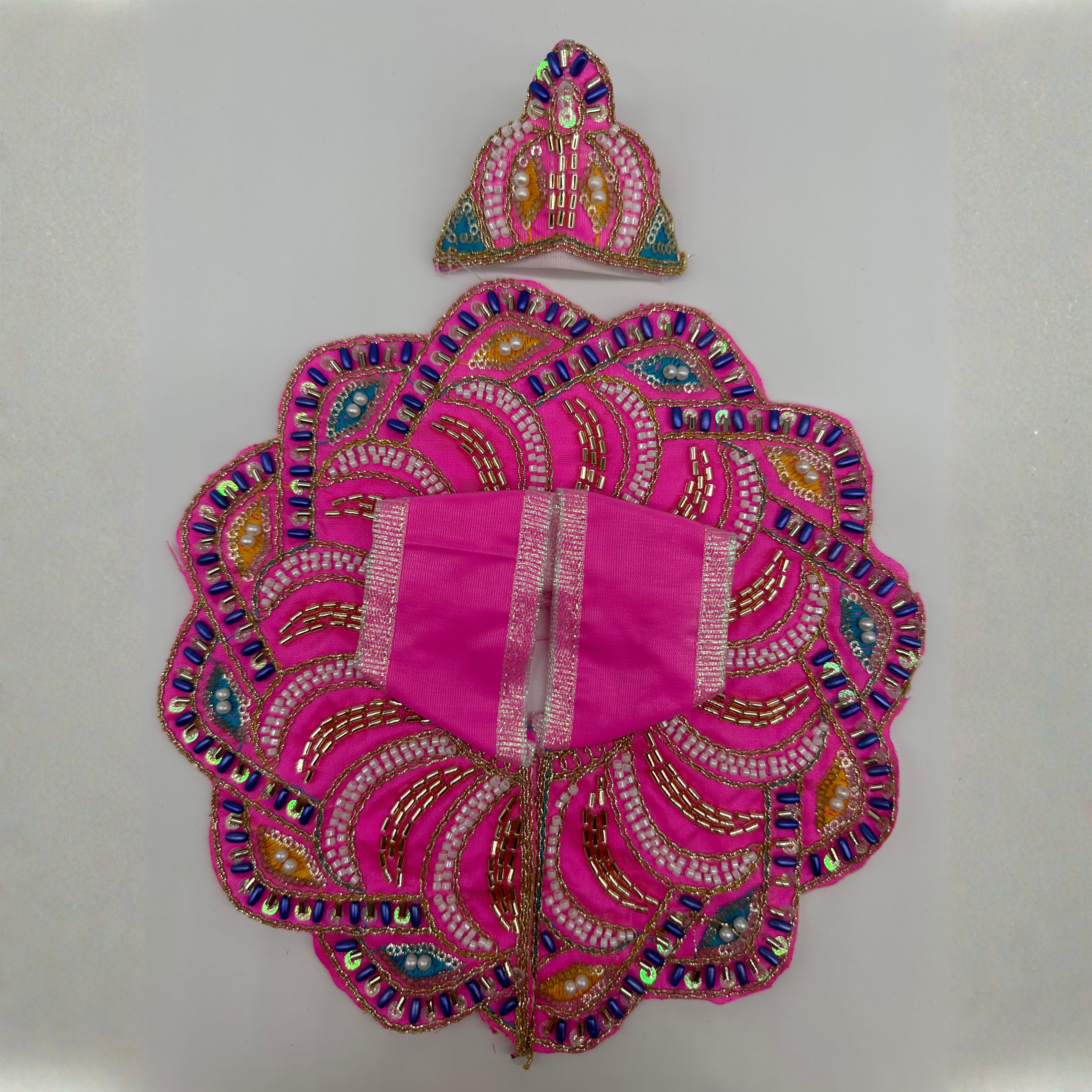 Pushpanjali Poshak With Mukut For Laddu Gopal