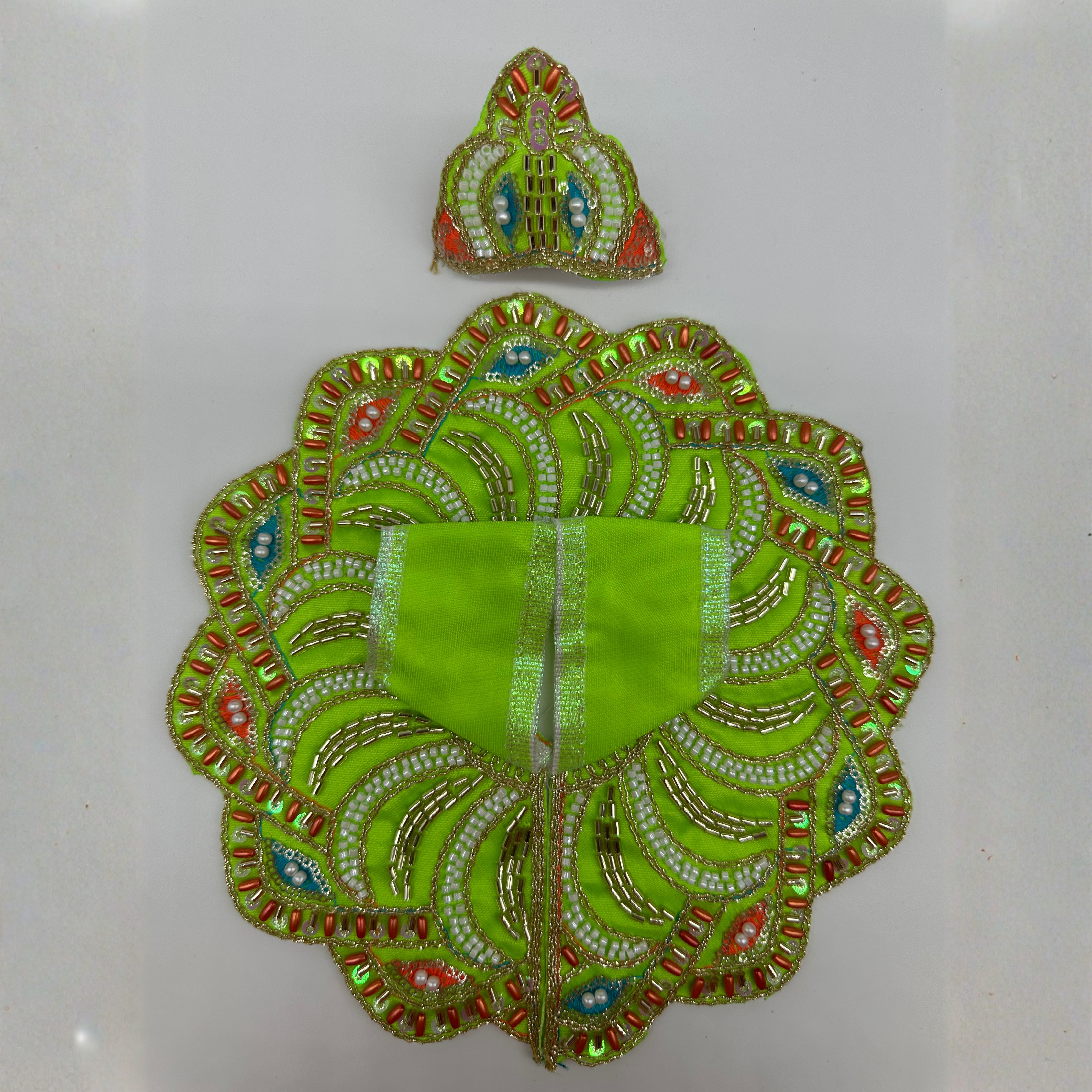 Pushpanjali Poshak With Mukut For Laddu Gopal