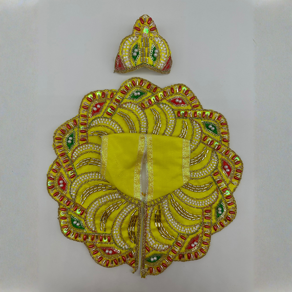 Pushpanjali Poshak With Mukut For Laddu Gopal