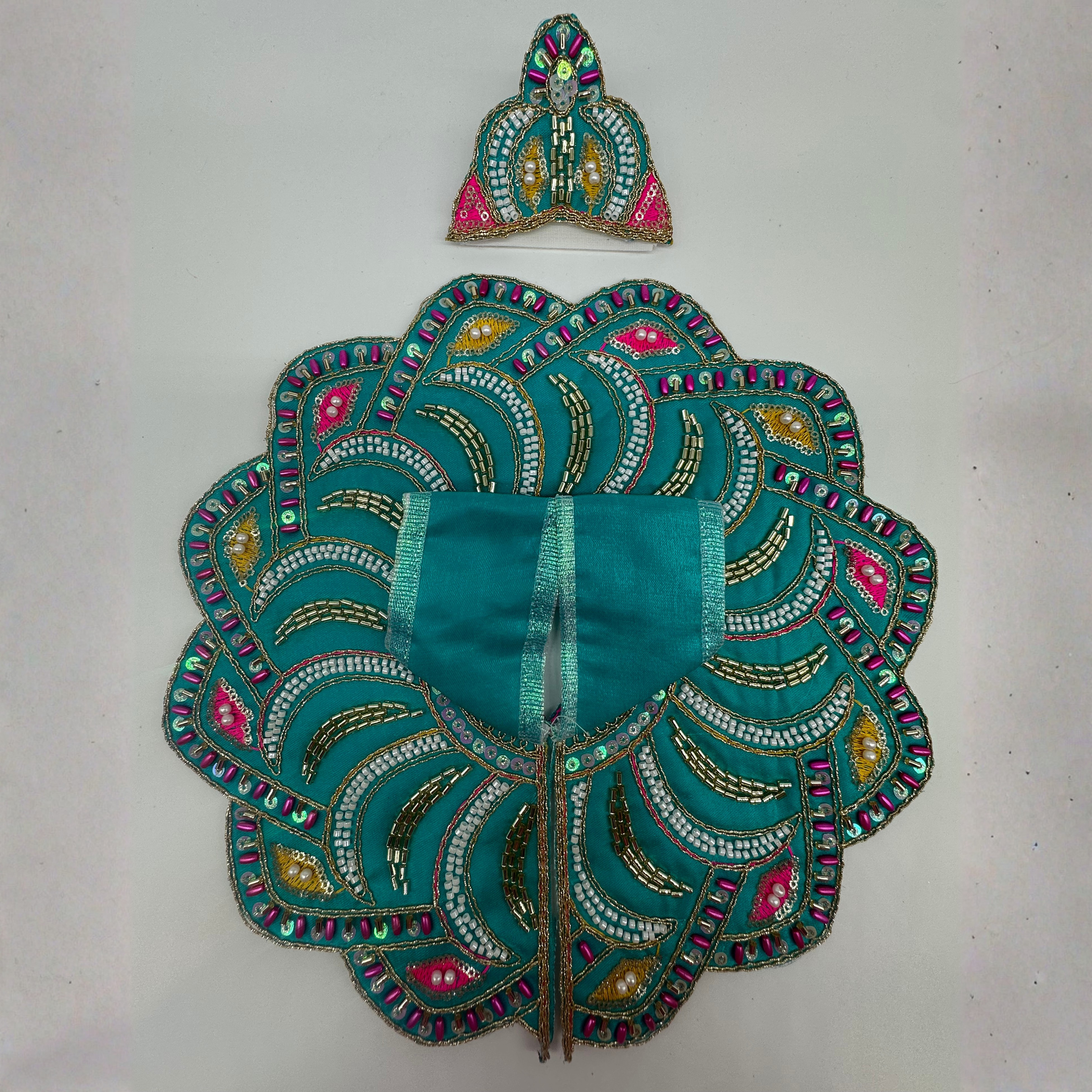 Pushpanjali Poshak With Mukut For Laddu Gopal