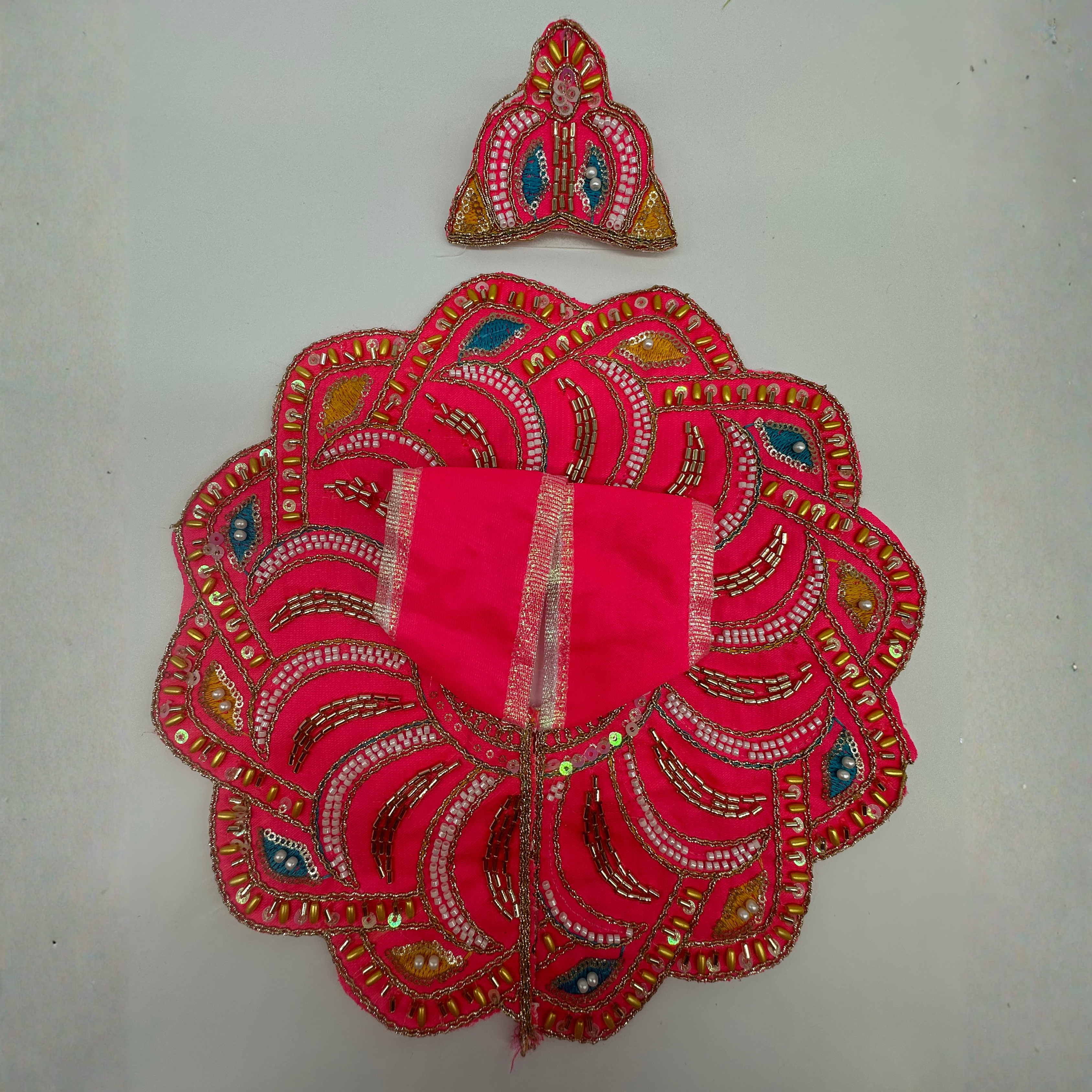 Pushpanjali Poshak With Mukut For Laddu Gopal