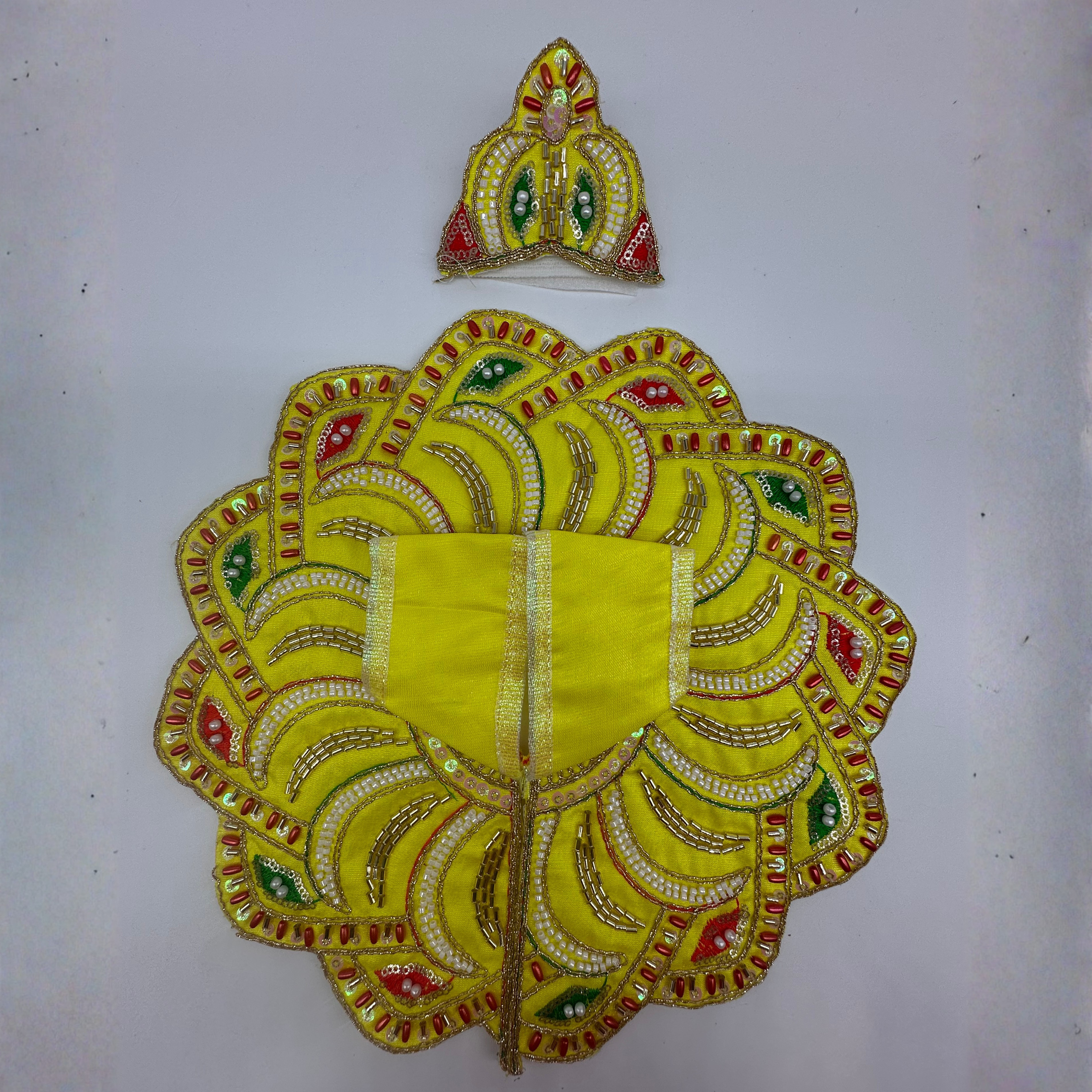 Pushpanjali Poshak With Mukut For Laddu Gopal