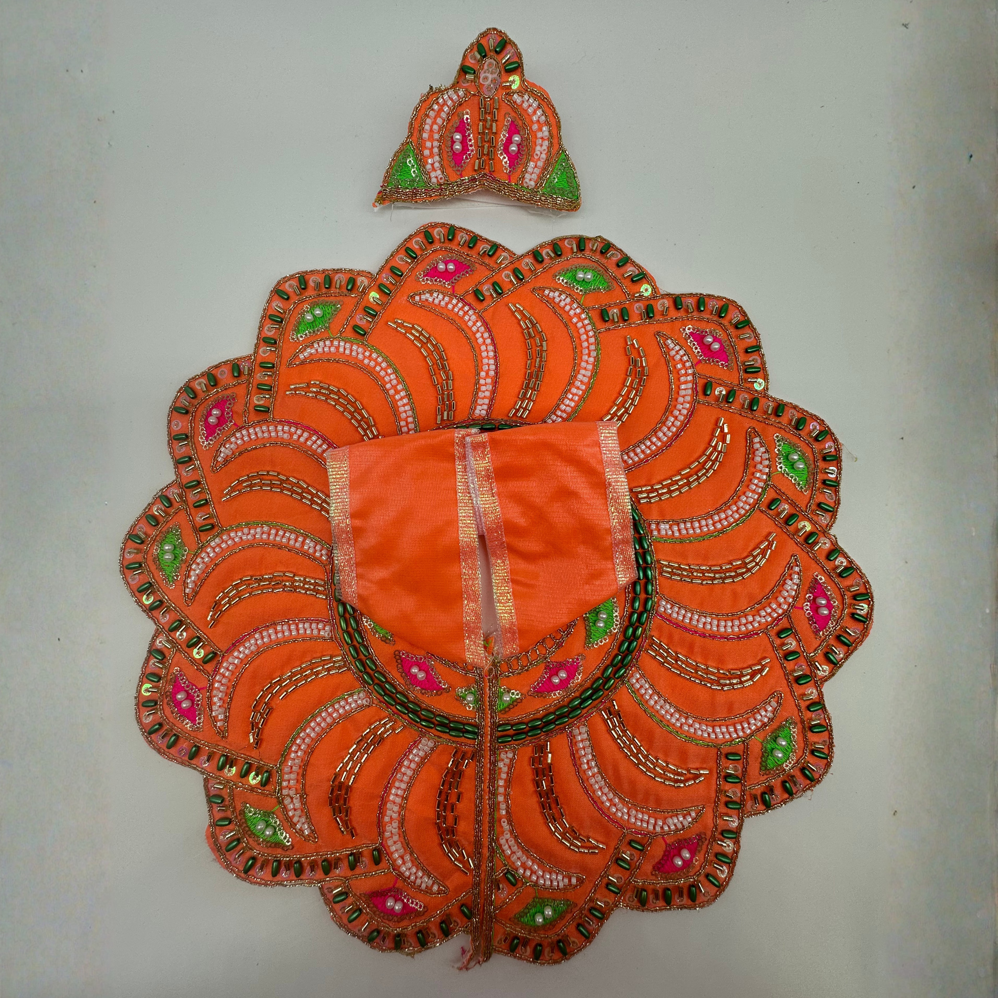 Pushpanjali Poshak With Mukut For Laddu Gopal