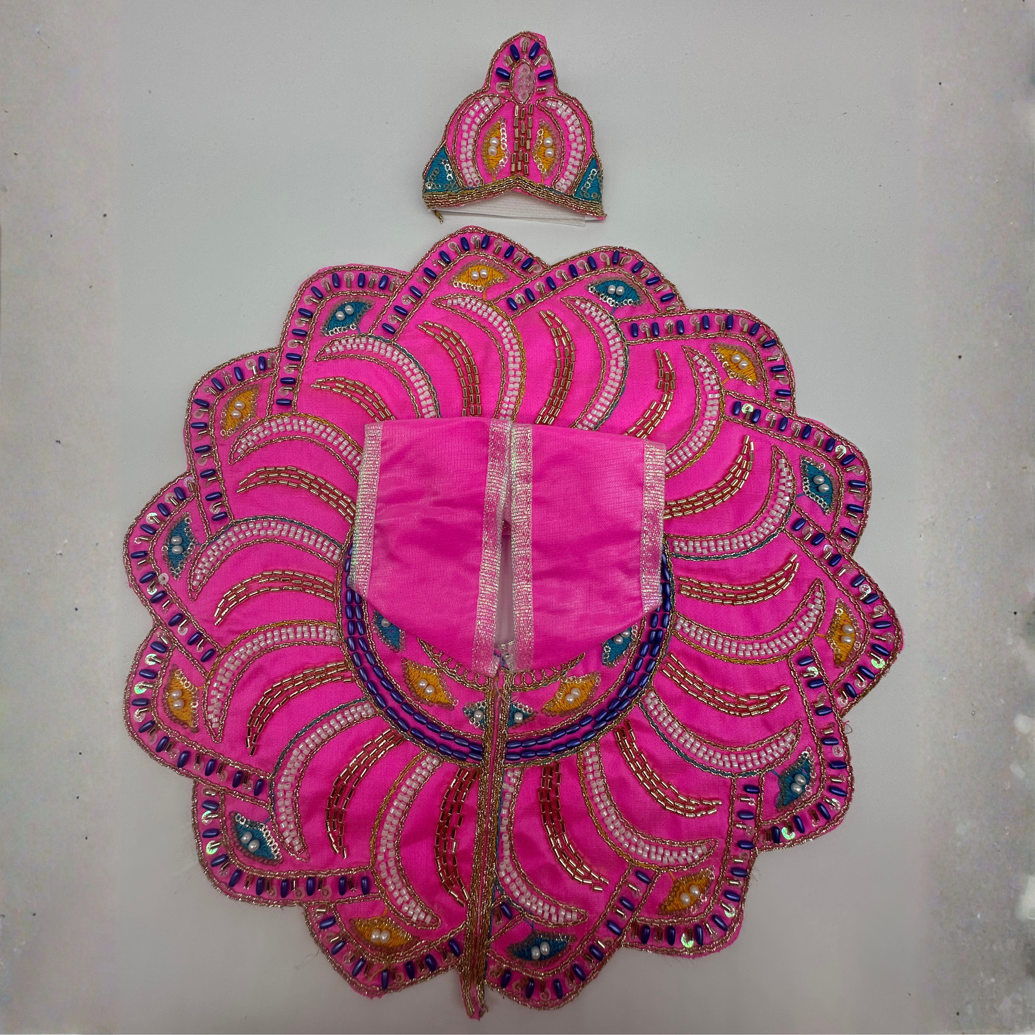Pushpanjali Poshak With Mukut For Laddu Gopal