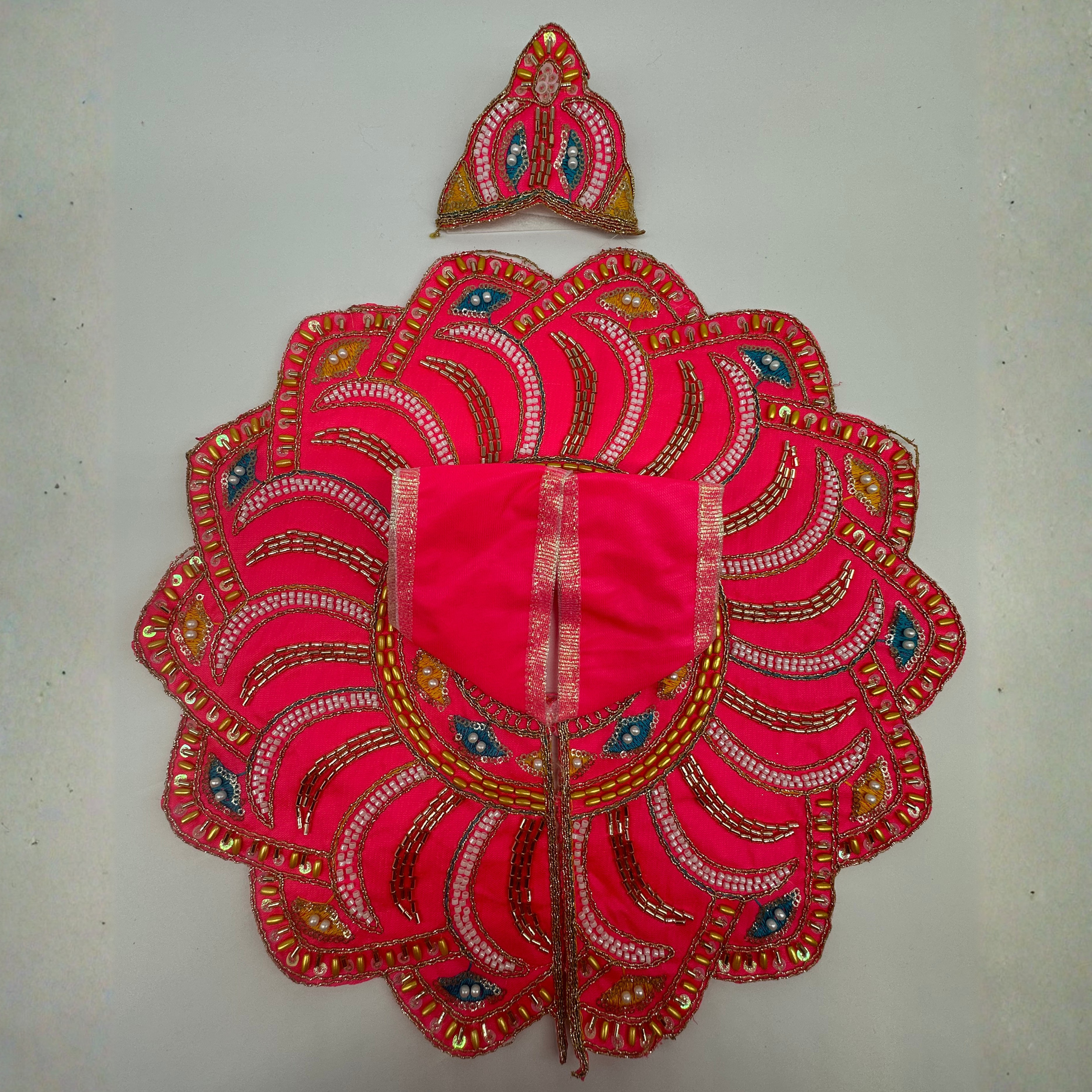 Pushpanjali Poshak With Mukut For Laddu Gopal