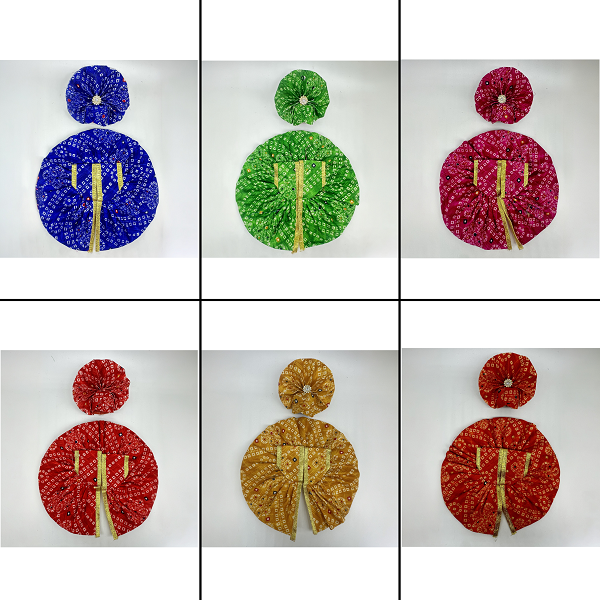 Cotton Radha Shyam Poshak Dress With Mukut - Pack of 12