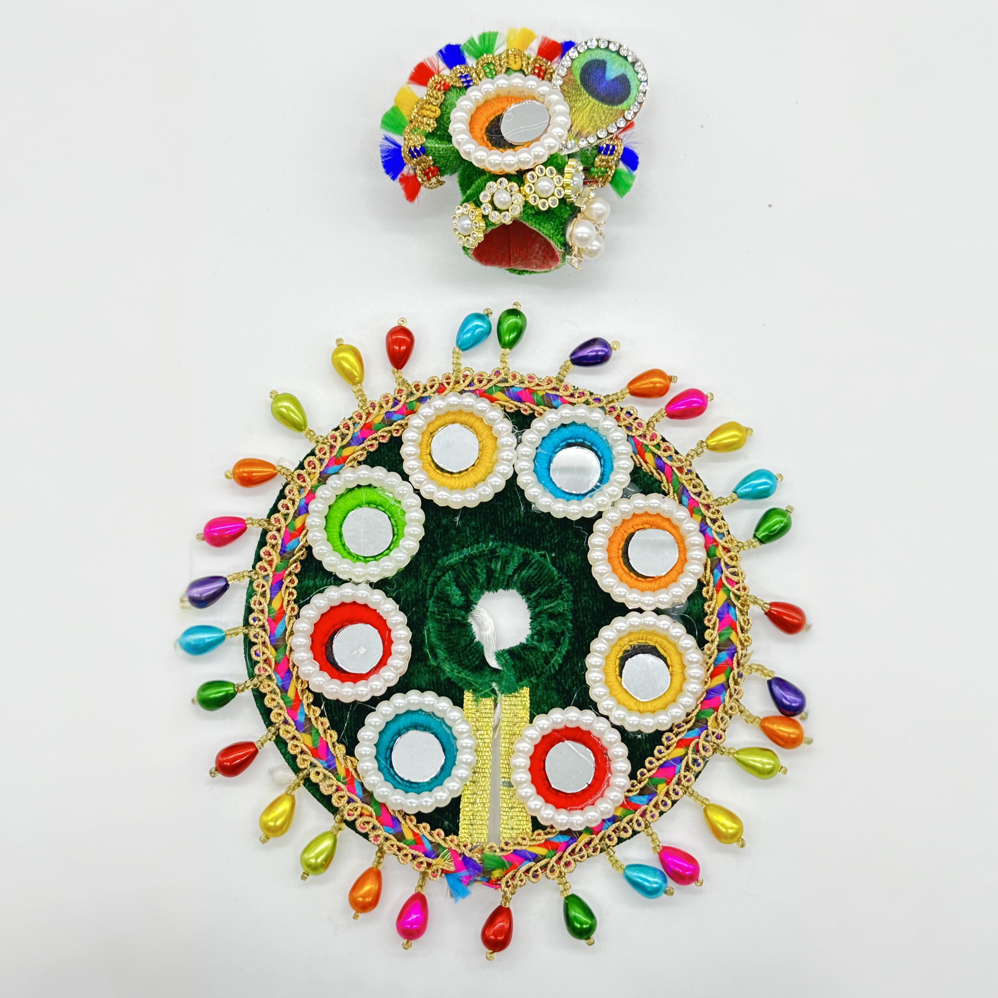 Rajasthani Mirror Poshak With Mukut For Laddu gopal