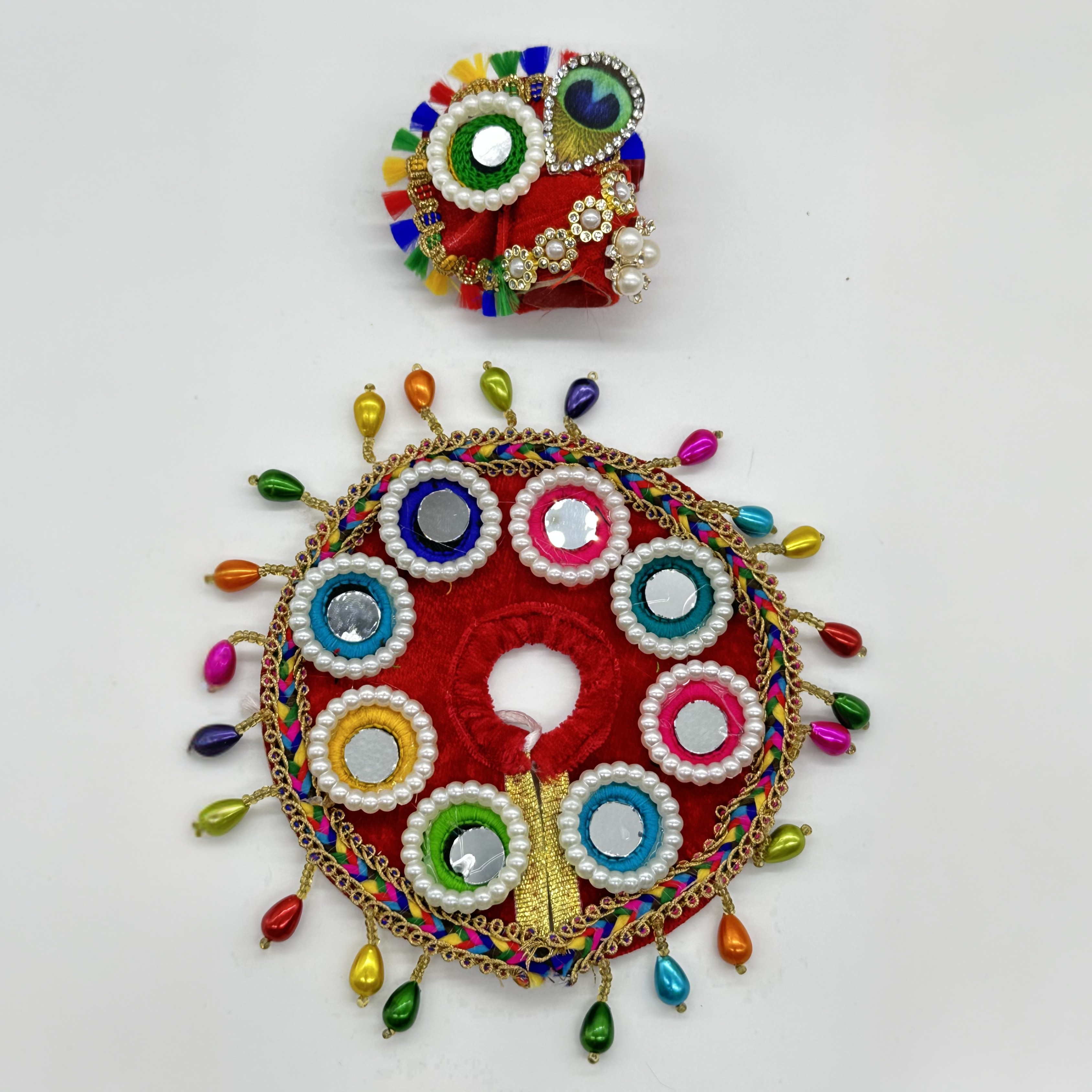 Rajasthani Mirror Poshak With Mukut For Laddu gopal