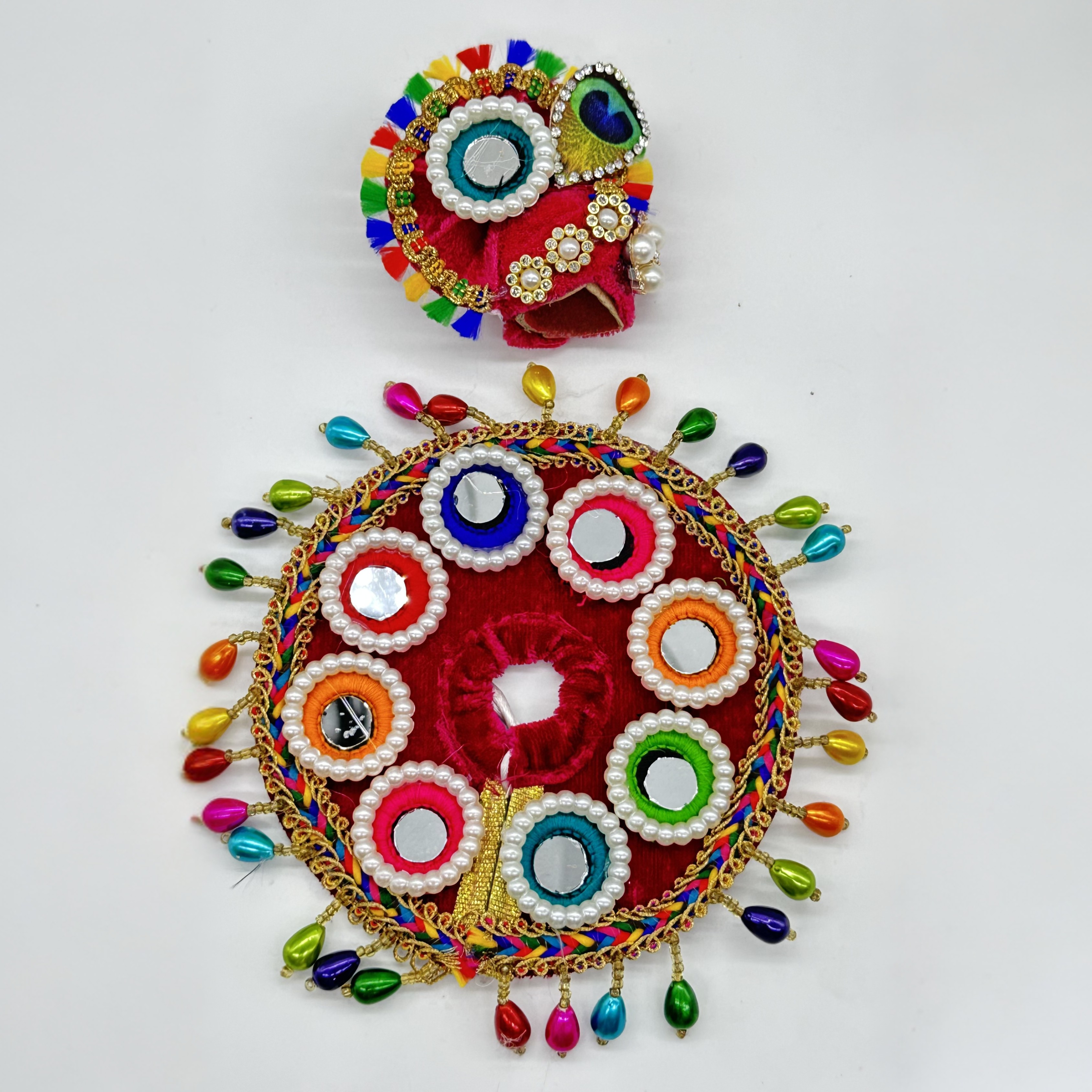 Rajasthani Mirror Poshak With Mukut For Laddu gopal