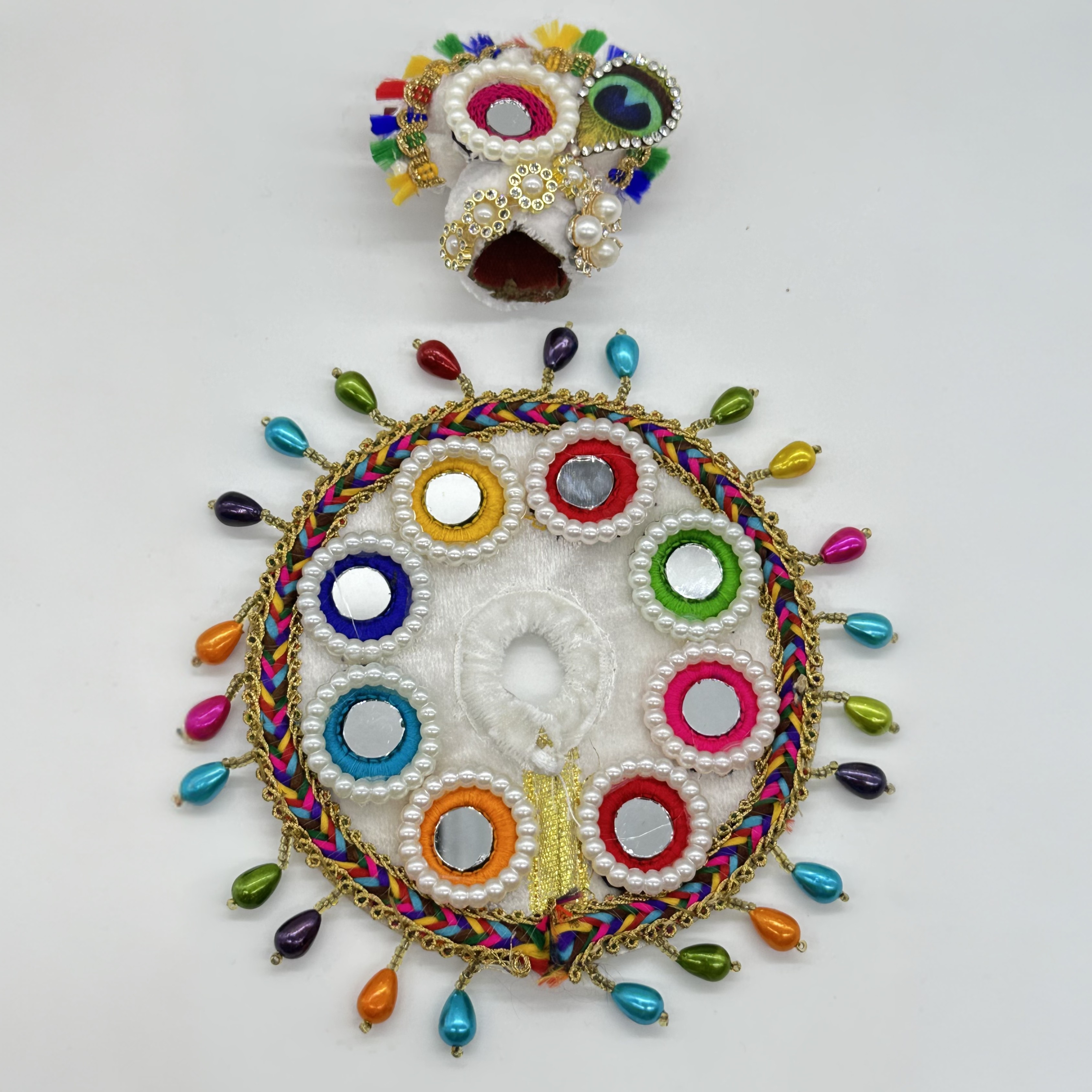 Rajasthani Mirror Poshak With Mukut For Laddu gopal