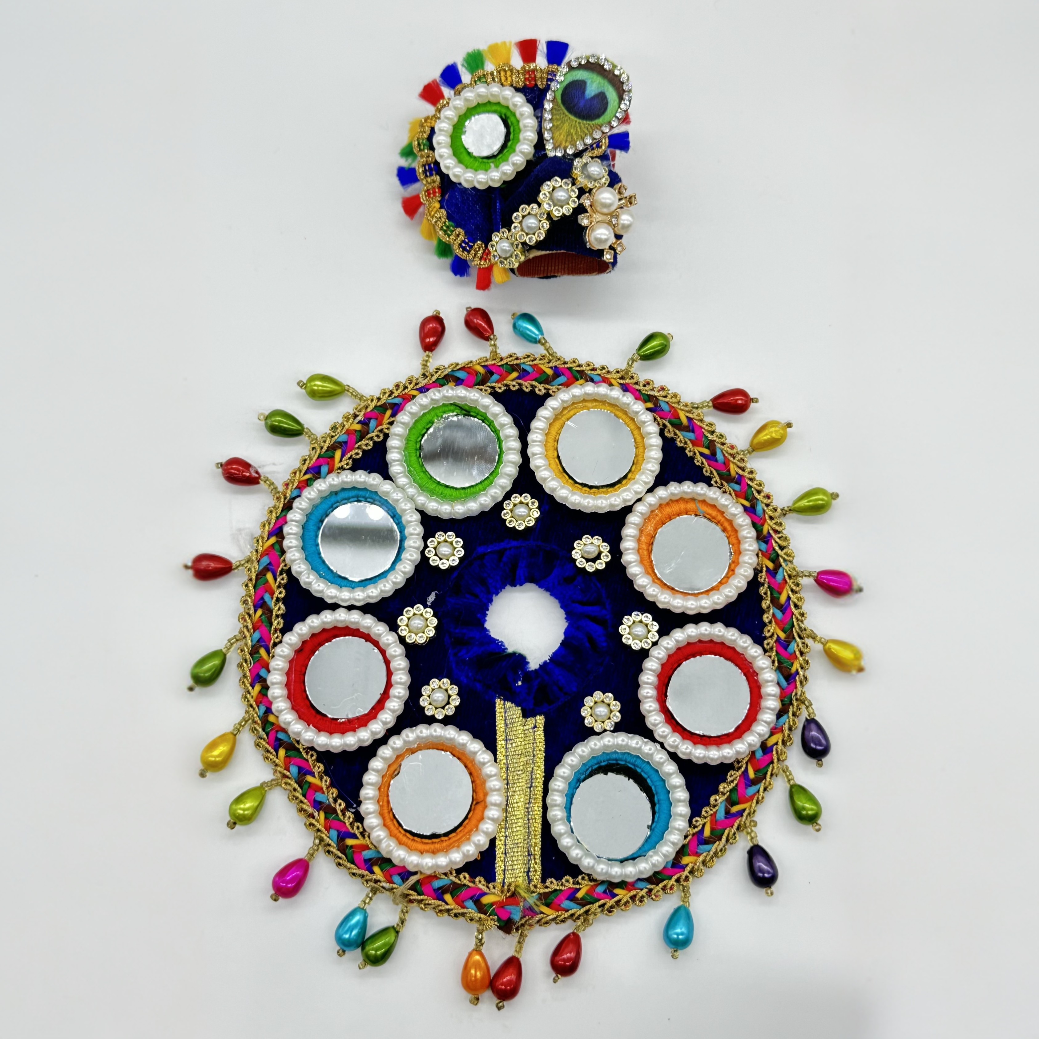 Rajasthani Mirror Poshak With Mukut For Laddu gopal