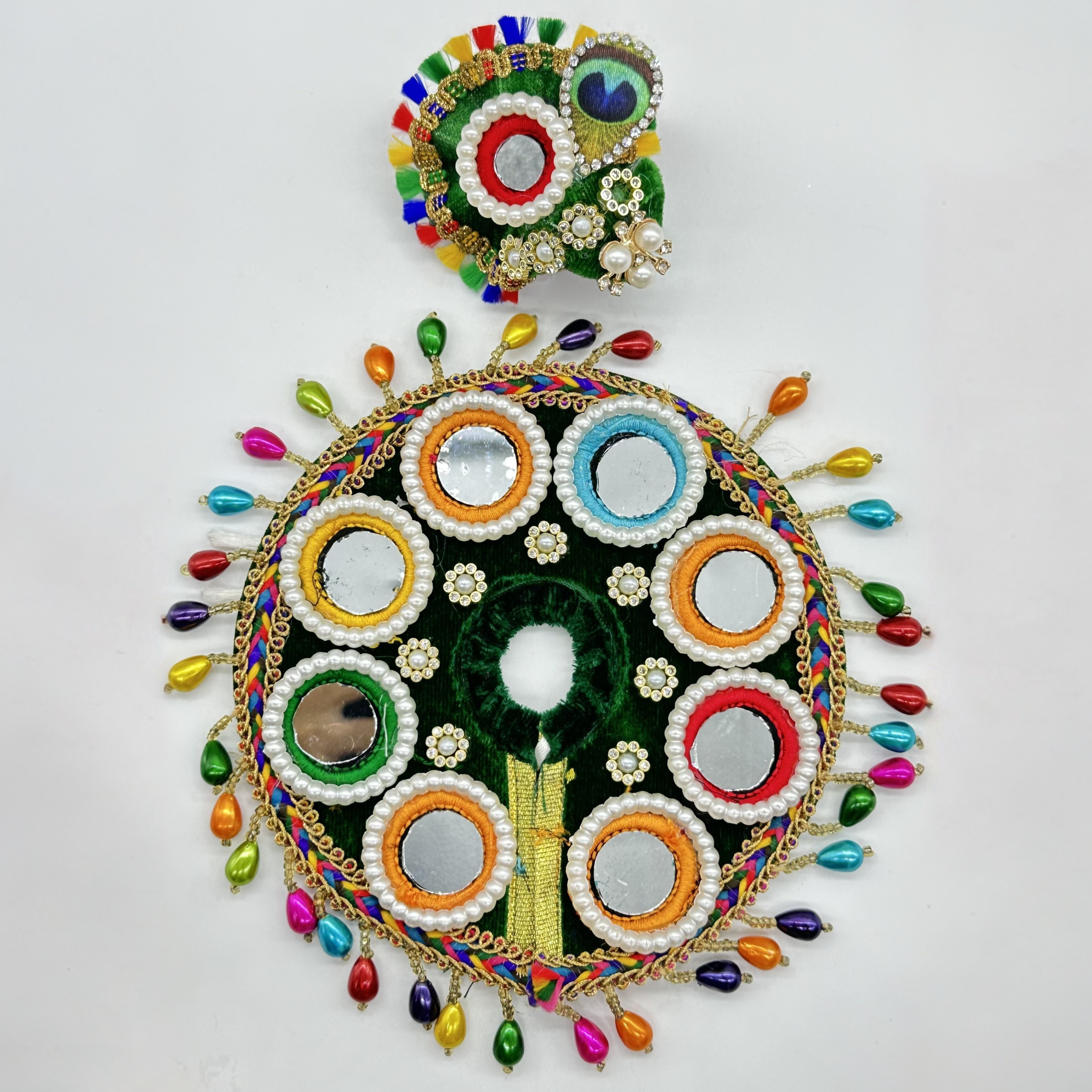 Rajasthani Mirror Poshak With Mukut For Laddu gopal