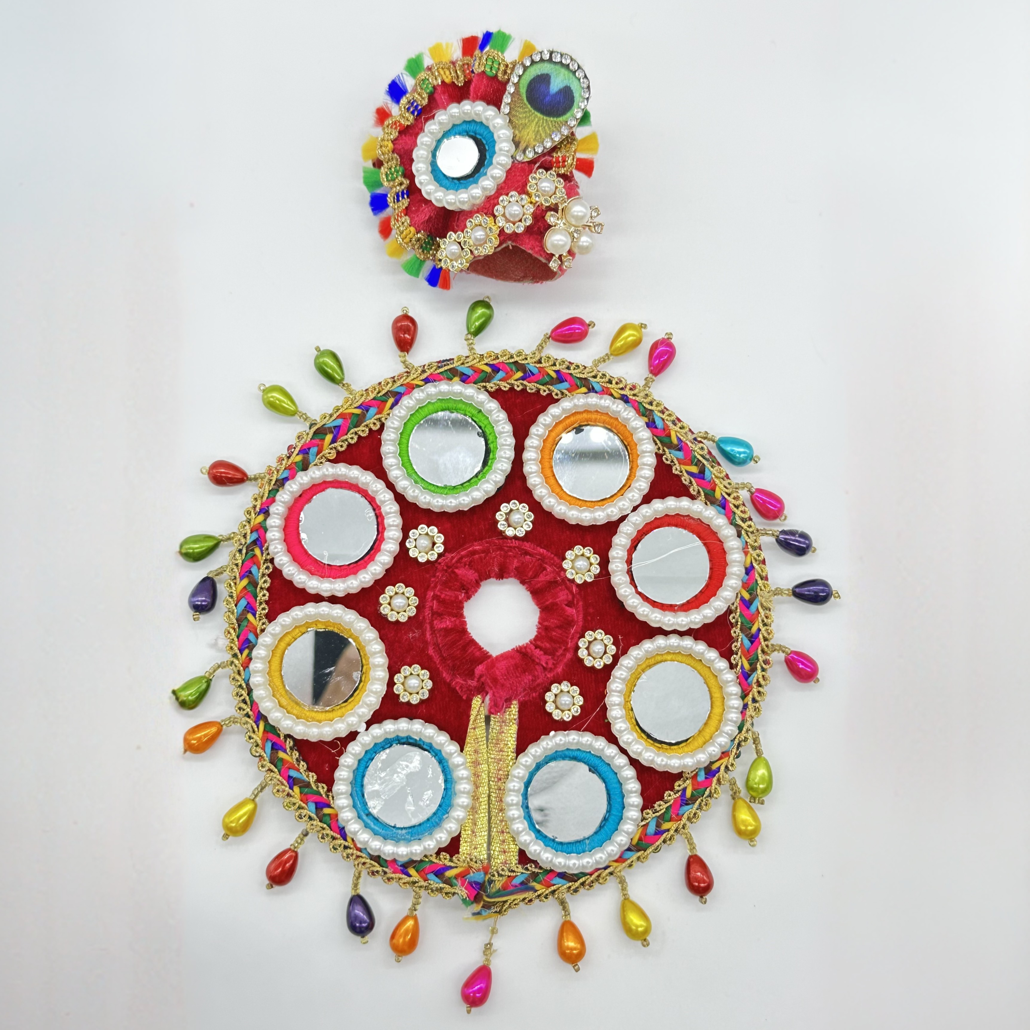 Rajasthani Mirror Poshak With Mukut For Laddu gopal