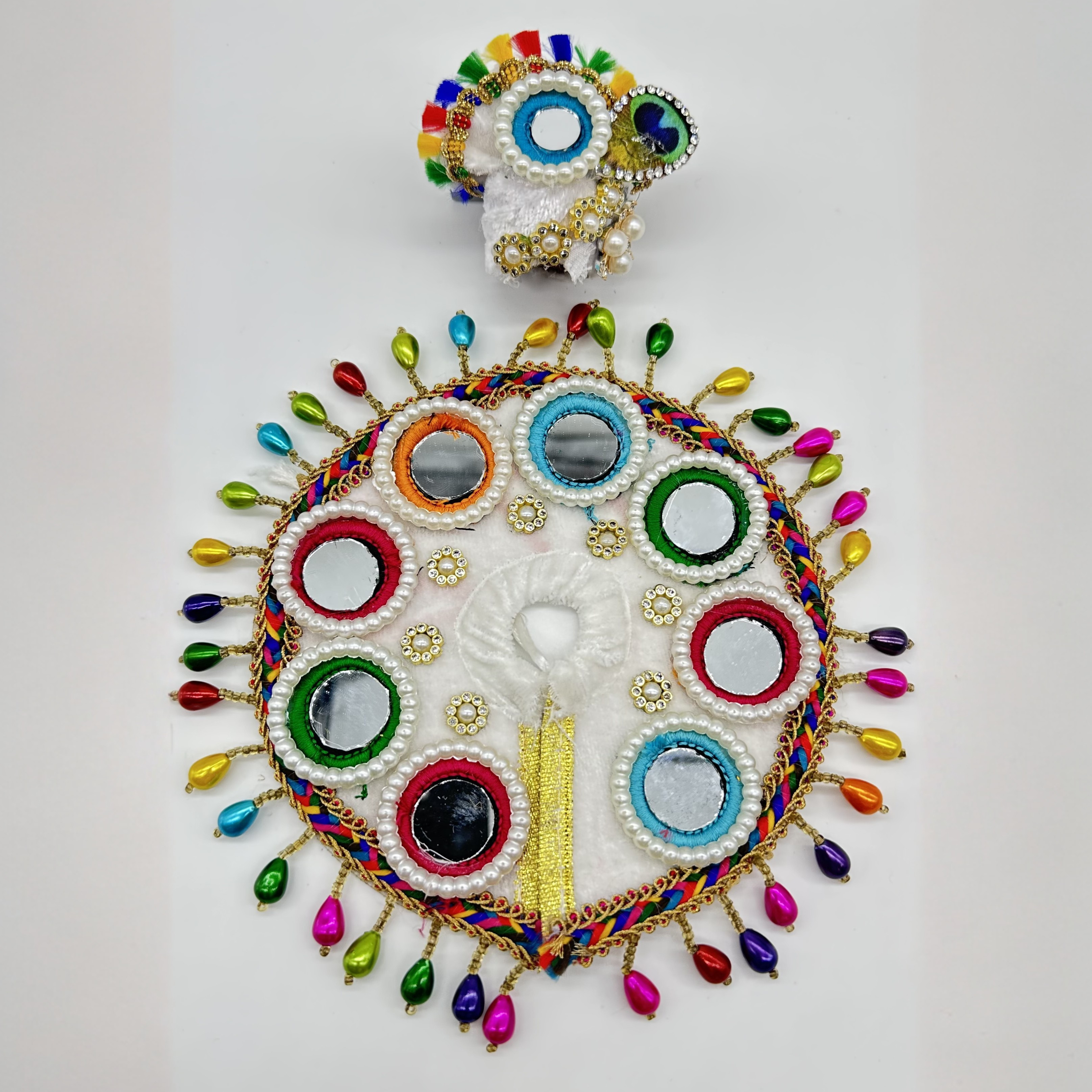 Rajasthani Mirror Poshak With Mukut For Laddu gopal