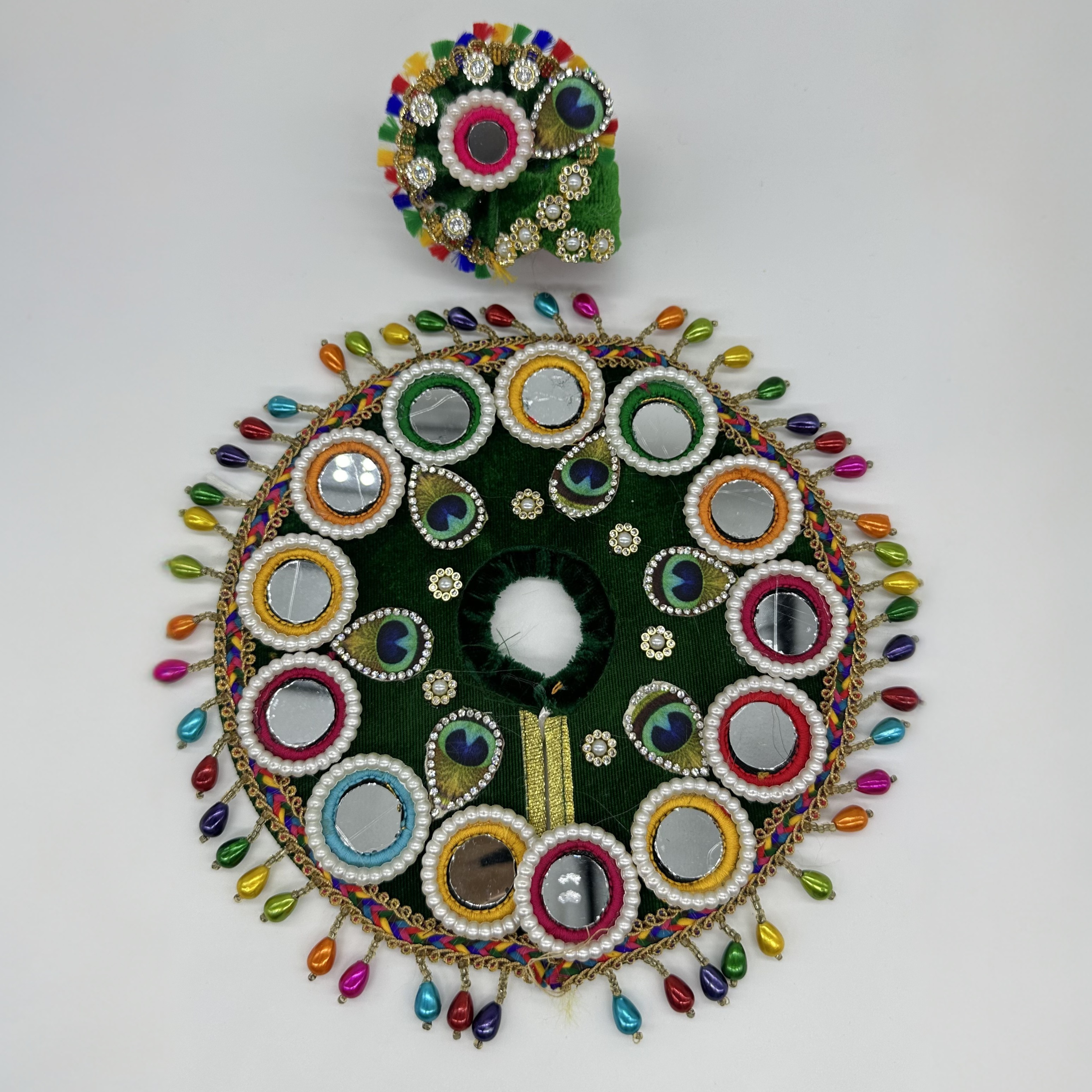 Rajasthani Mirror Poshak With Mukut For Laddu gopal