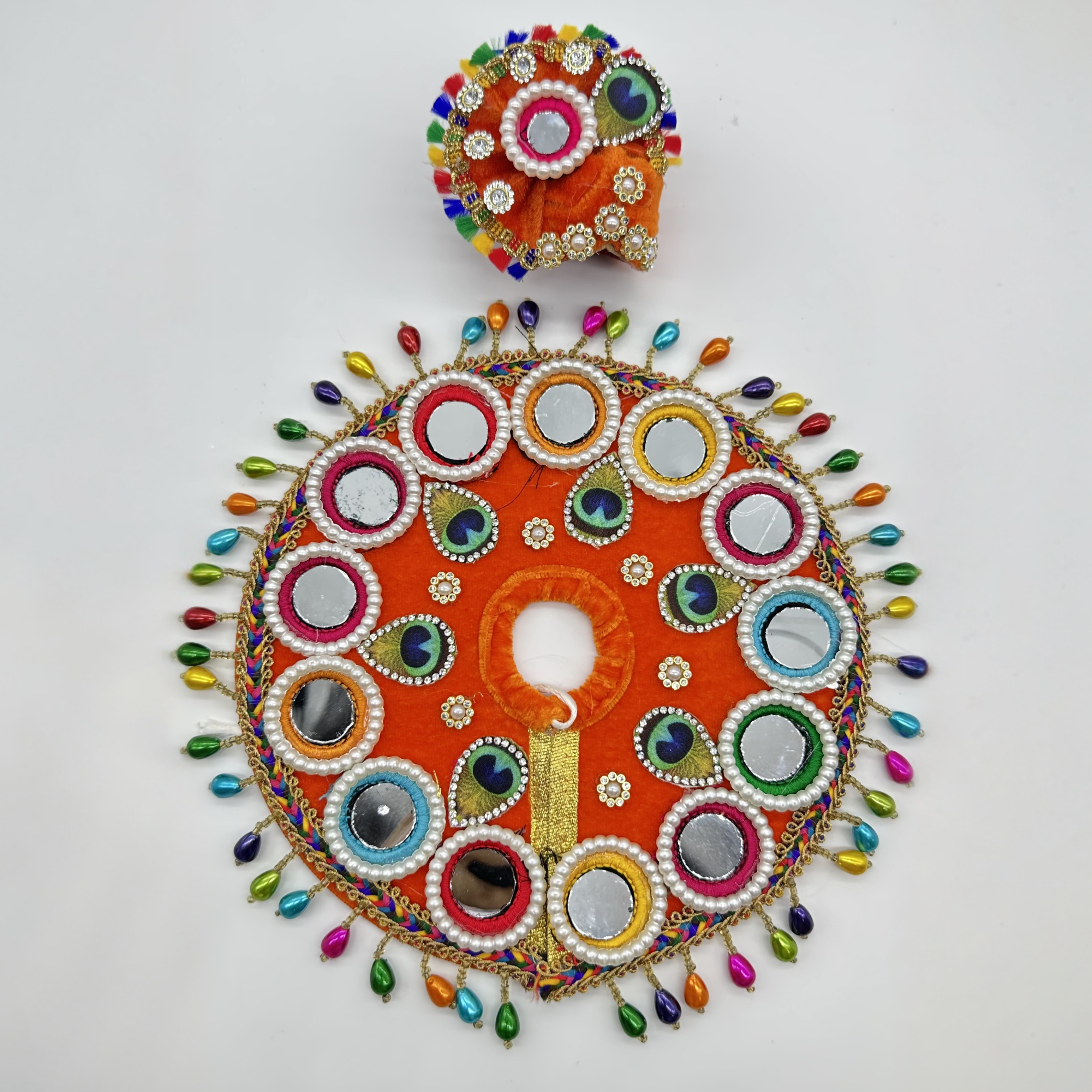 Rajasthani Mirror Poshak With Mukut For Laddu gopal
