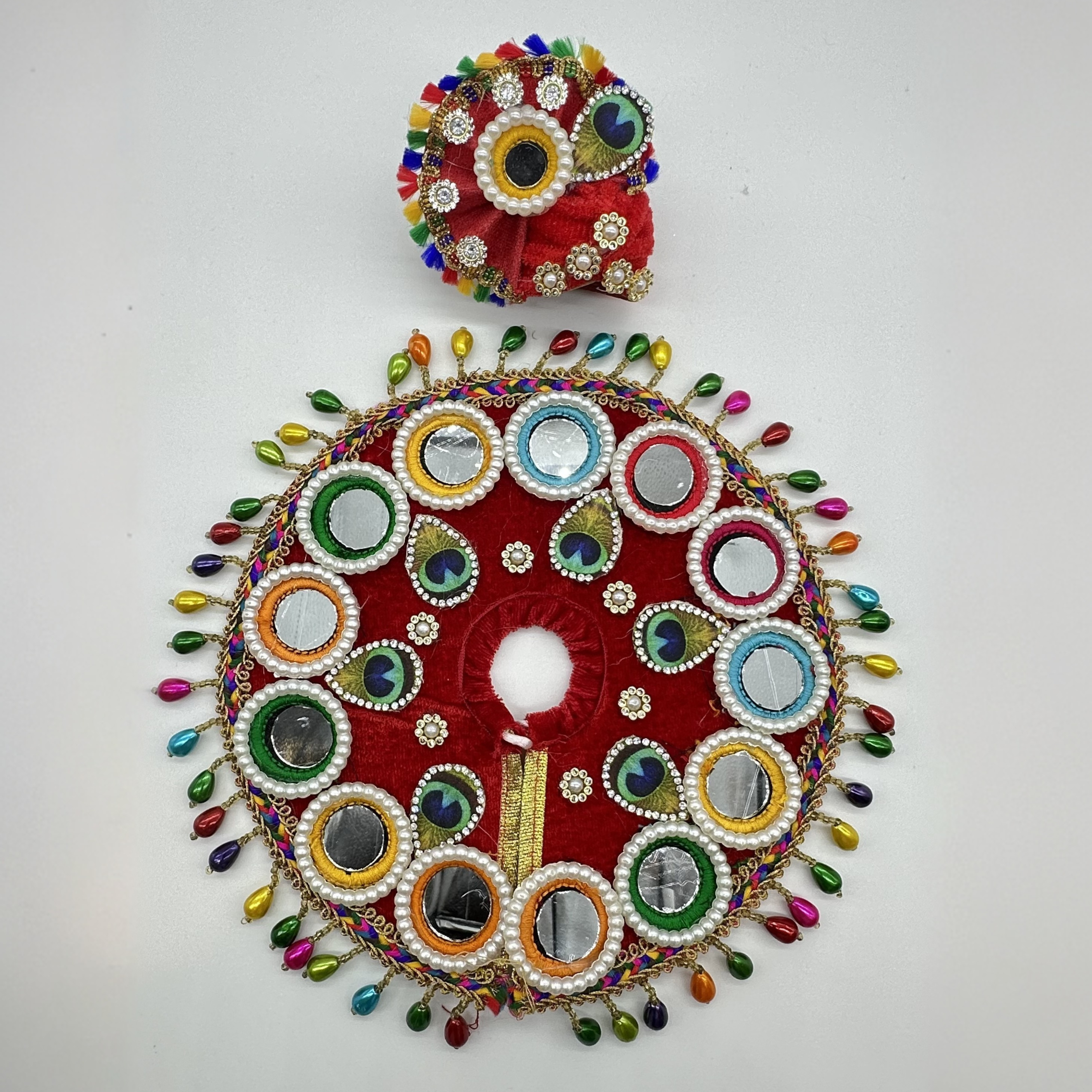 Rajasthani Mirror Poshak With Mukut For Laddu gopal