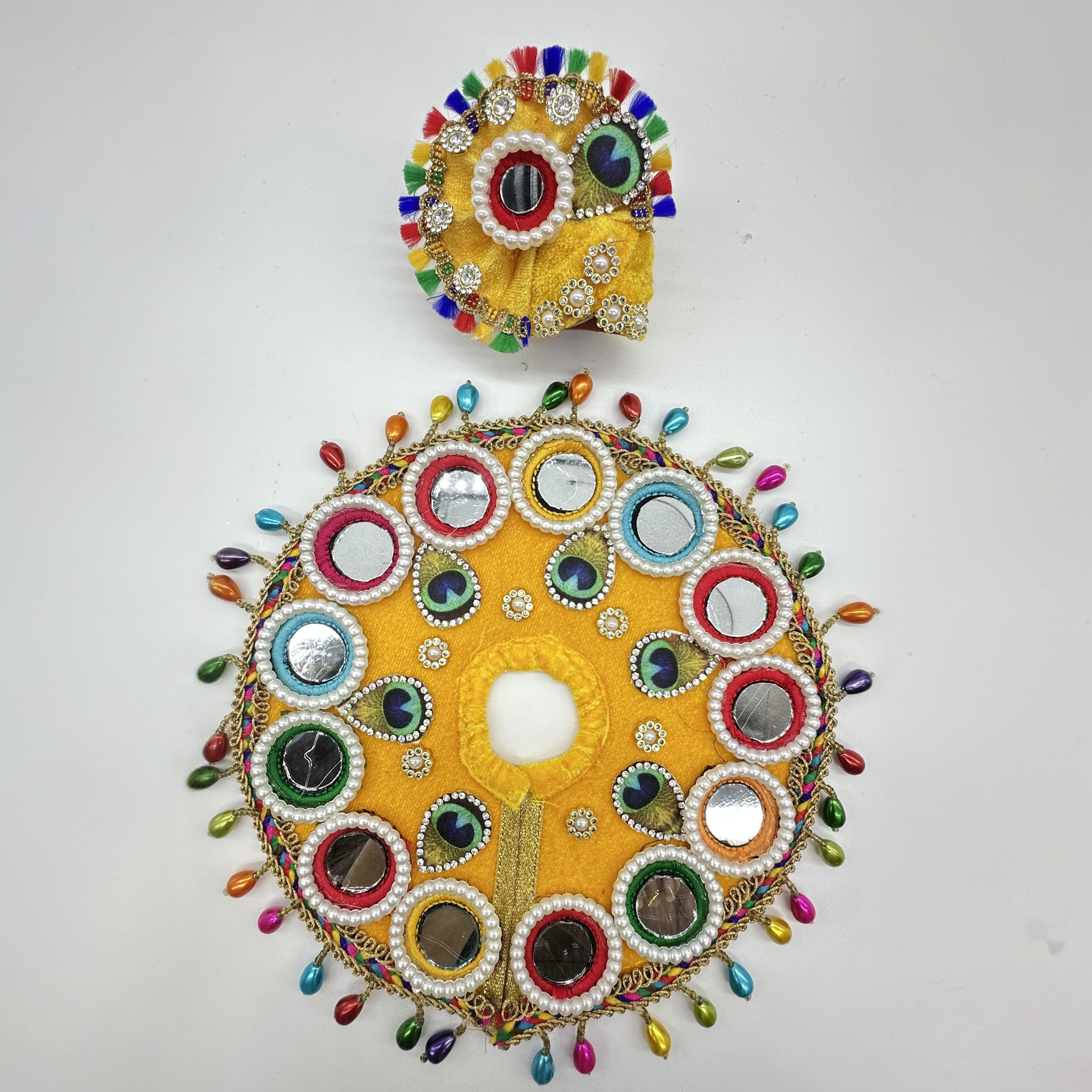 Rajasthani Mirror Poshak With Mukut For Laddu gopal