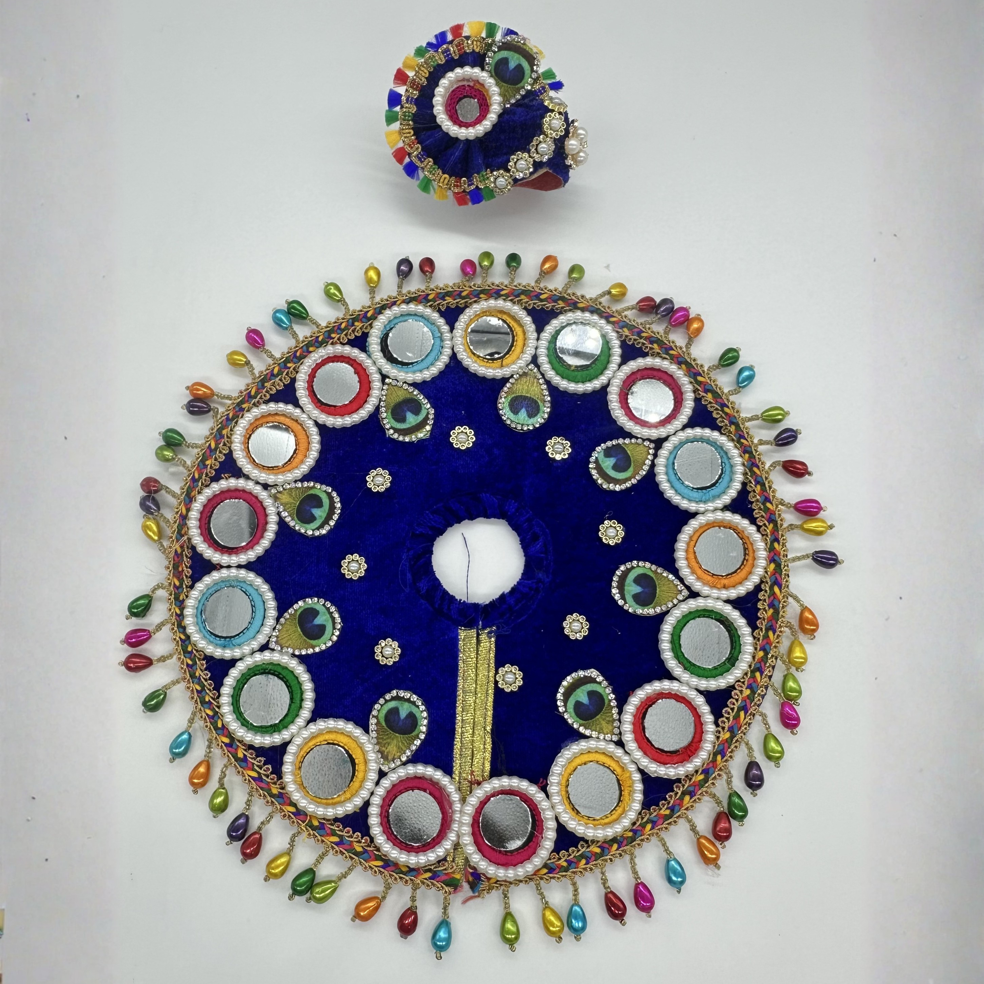 Rajasthani Mirror Poshak With Mukut For Laddu gopal