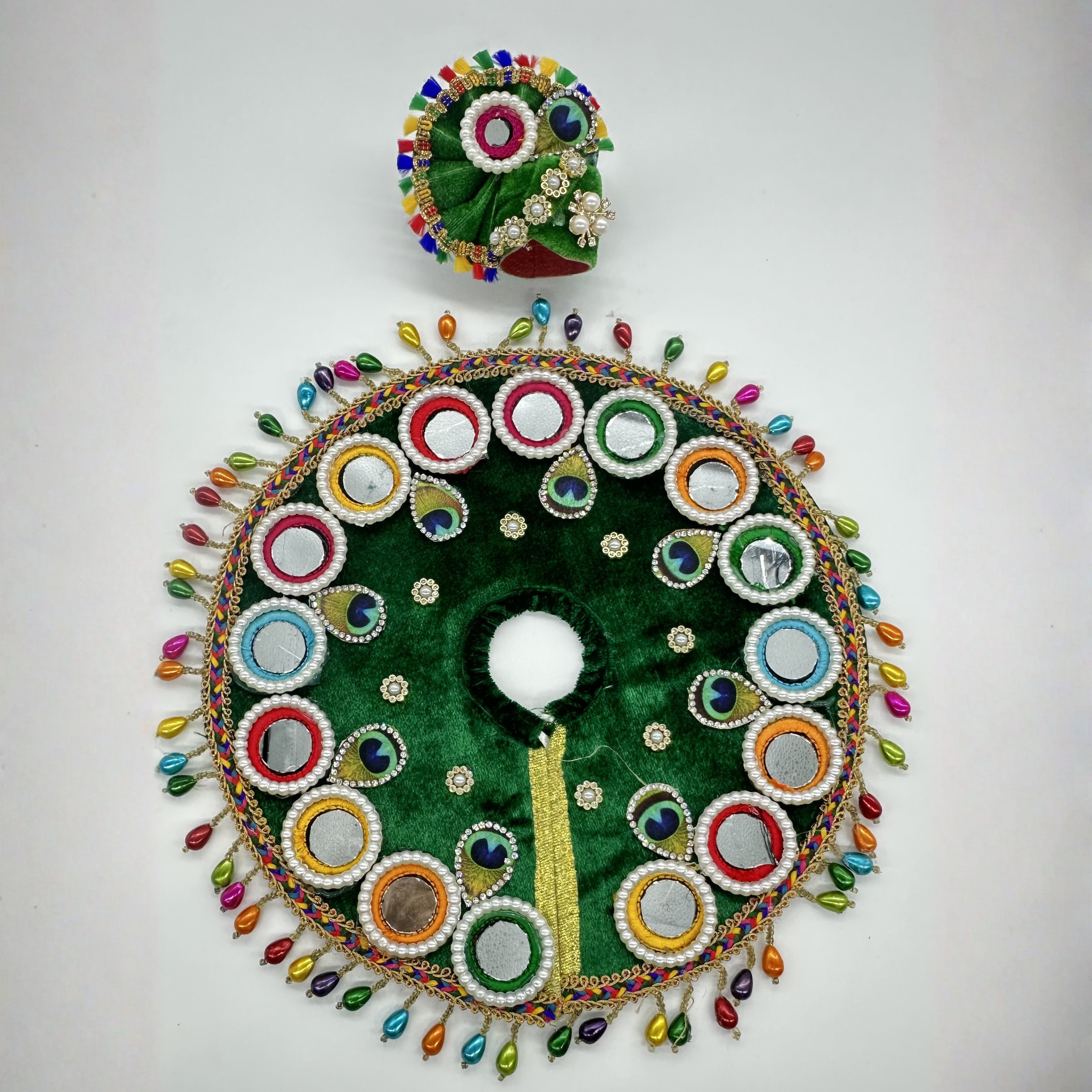 Rajasthani Mirror Poshak With Mukut For Laddu gopal